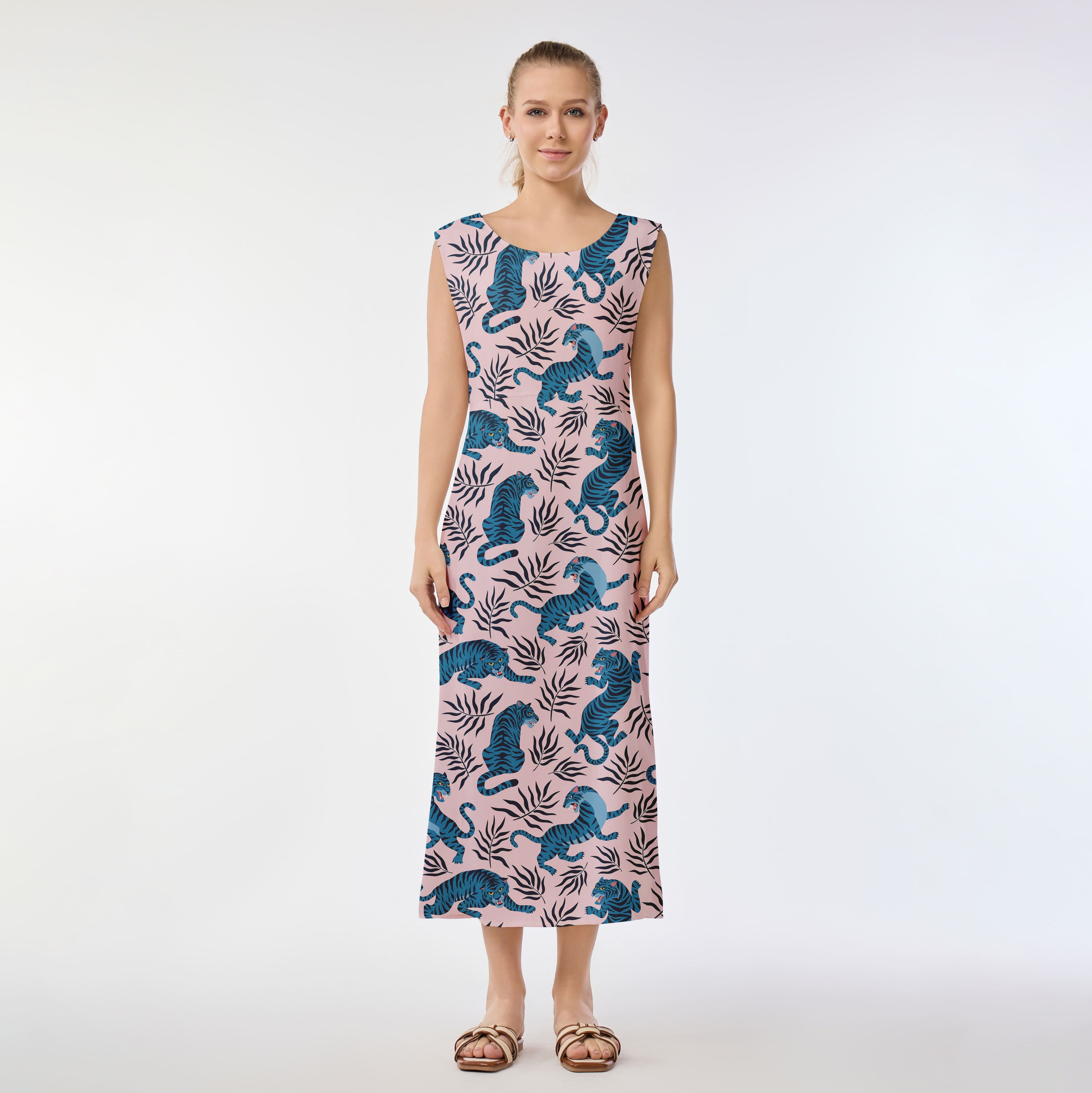 Blue Tiger Allure Muumuu Dress