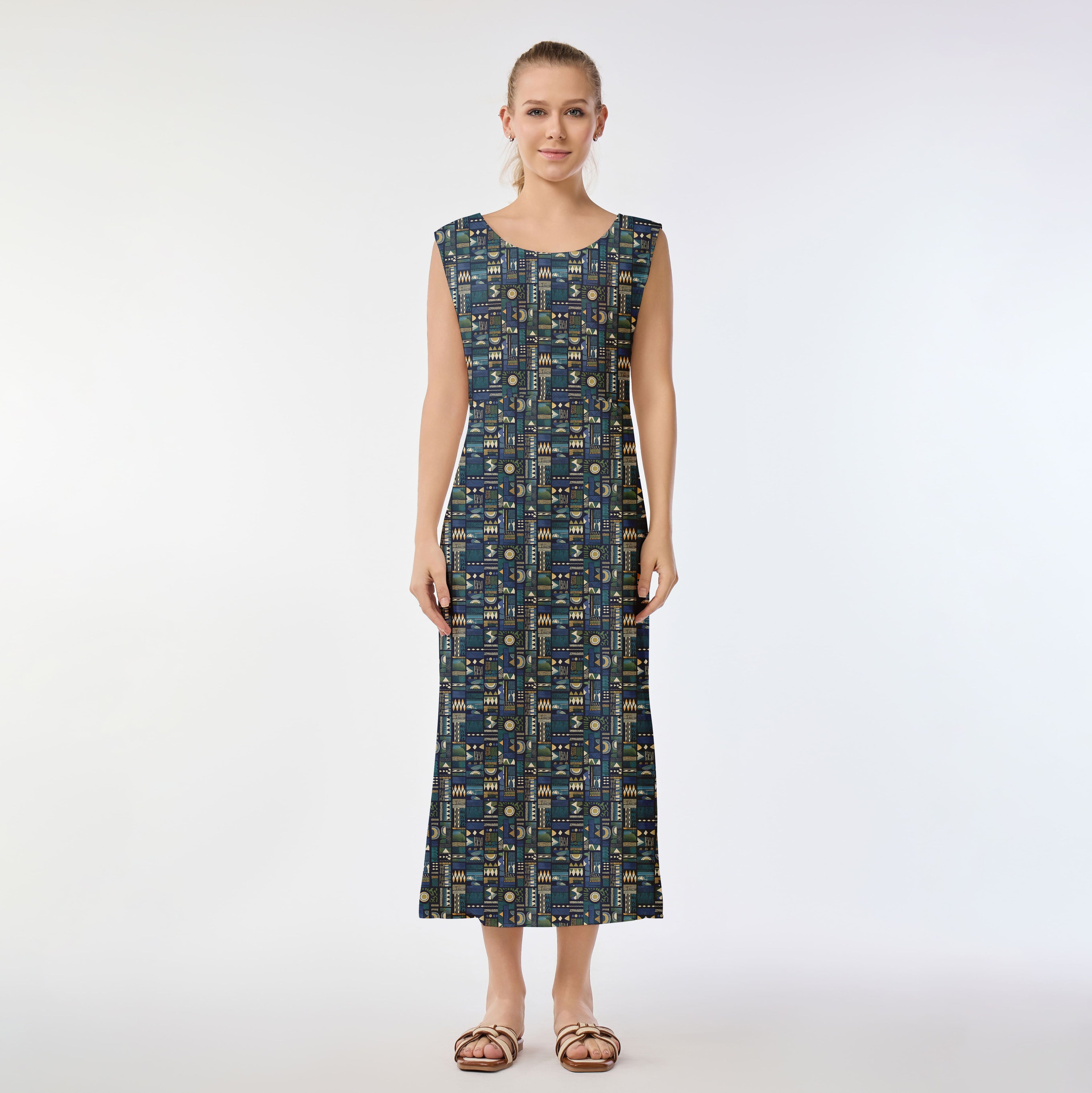 Geometric Harmony Muumuu Dress