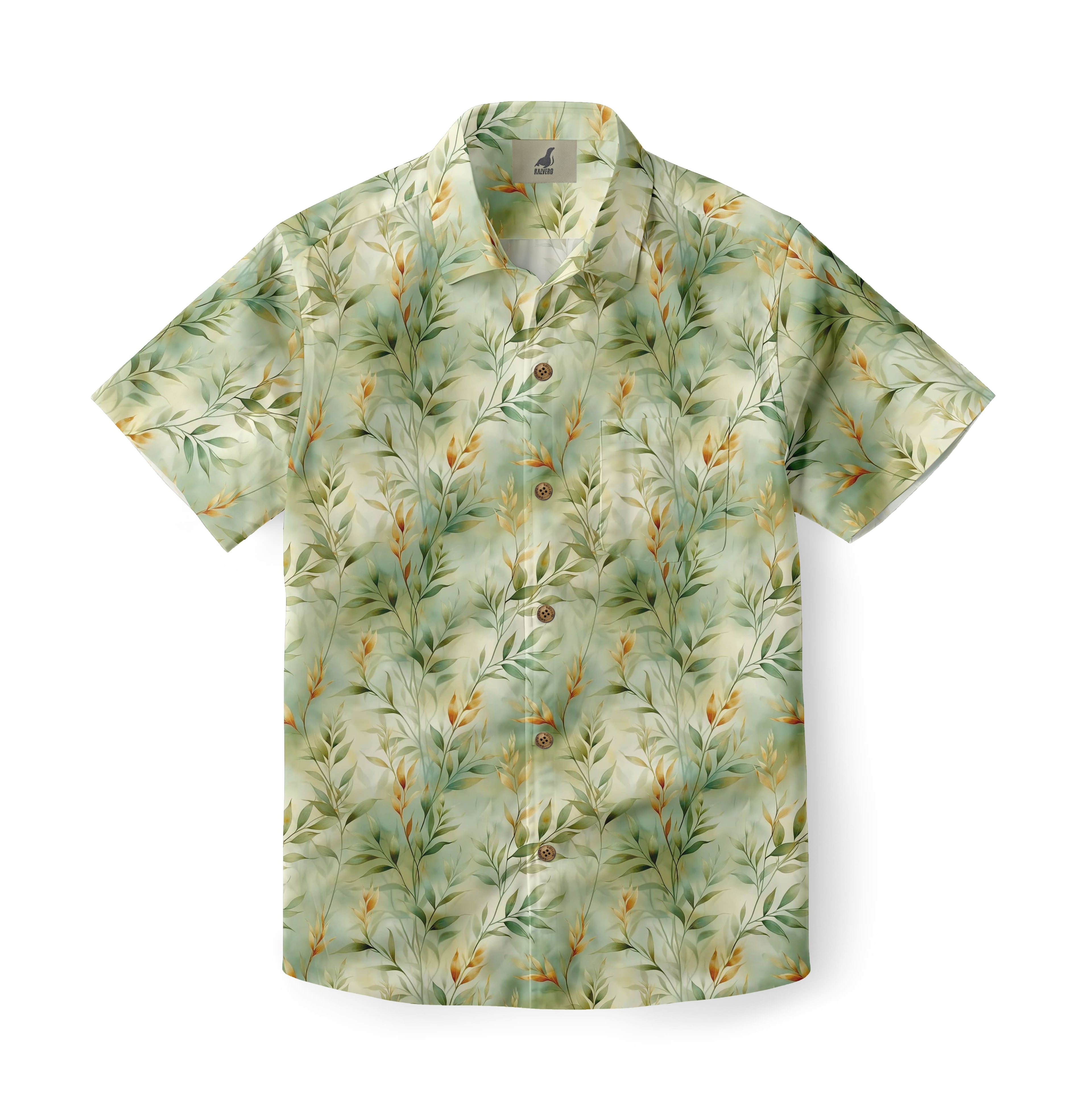 Watercolor Leaf Hawaiian Shirt