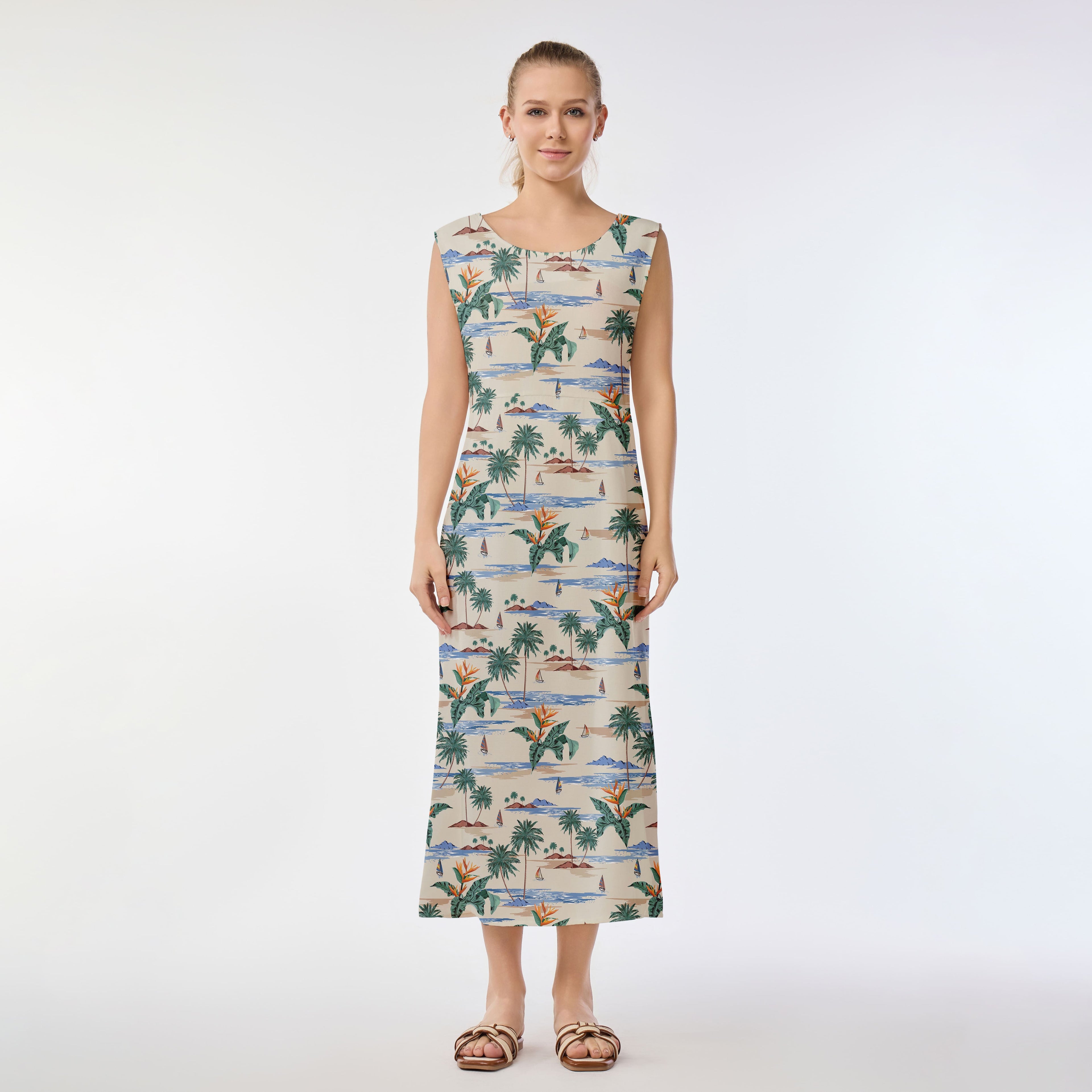 Bird of Paradise Aloha Shirt Muumuu Dress