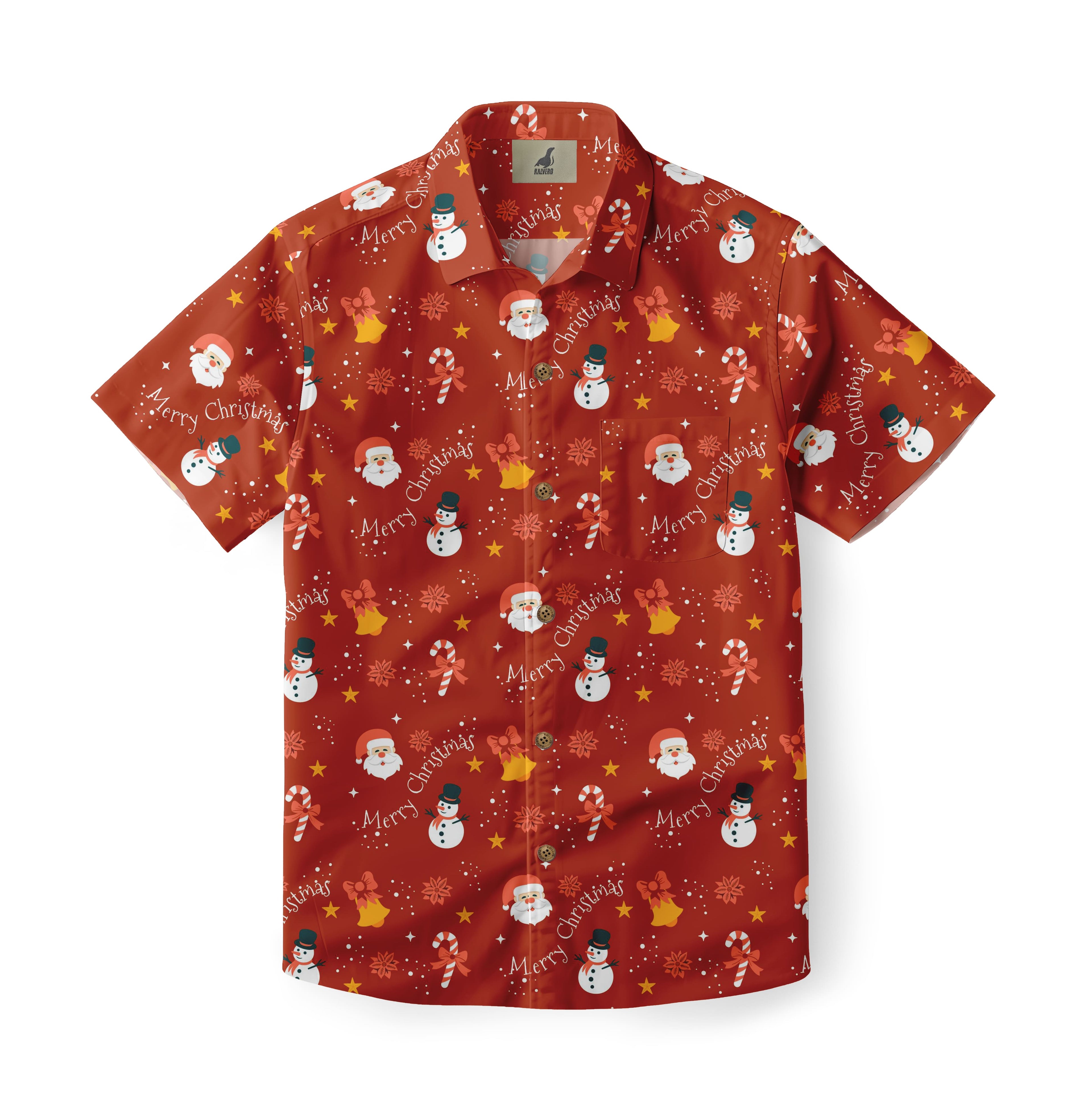 Merry Santa Snowman Aloha Shirt