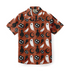 Halloween-themed orange shirt with black cats, ghosts, pumpkins.