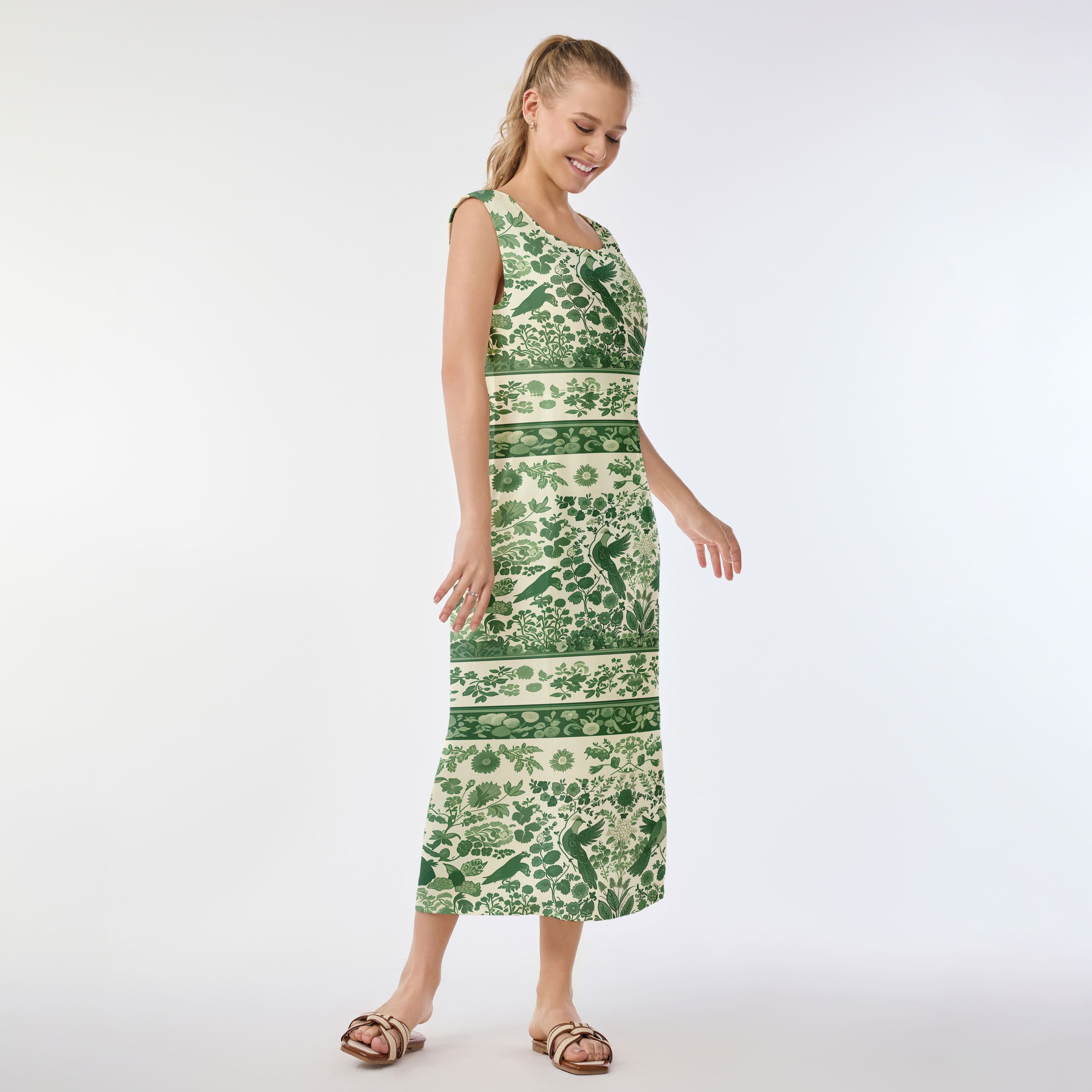 Harmony Green Muumuu Dress