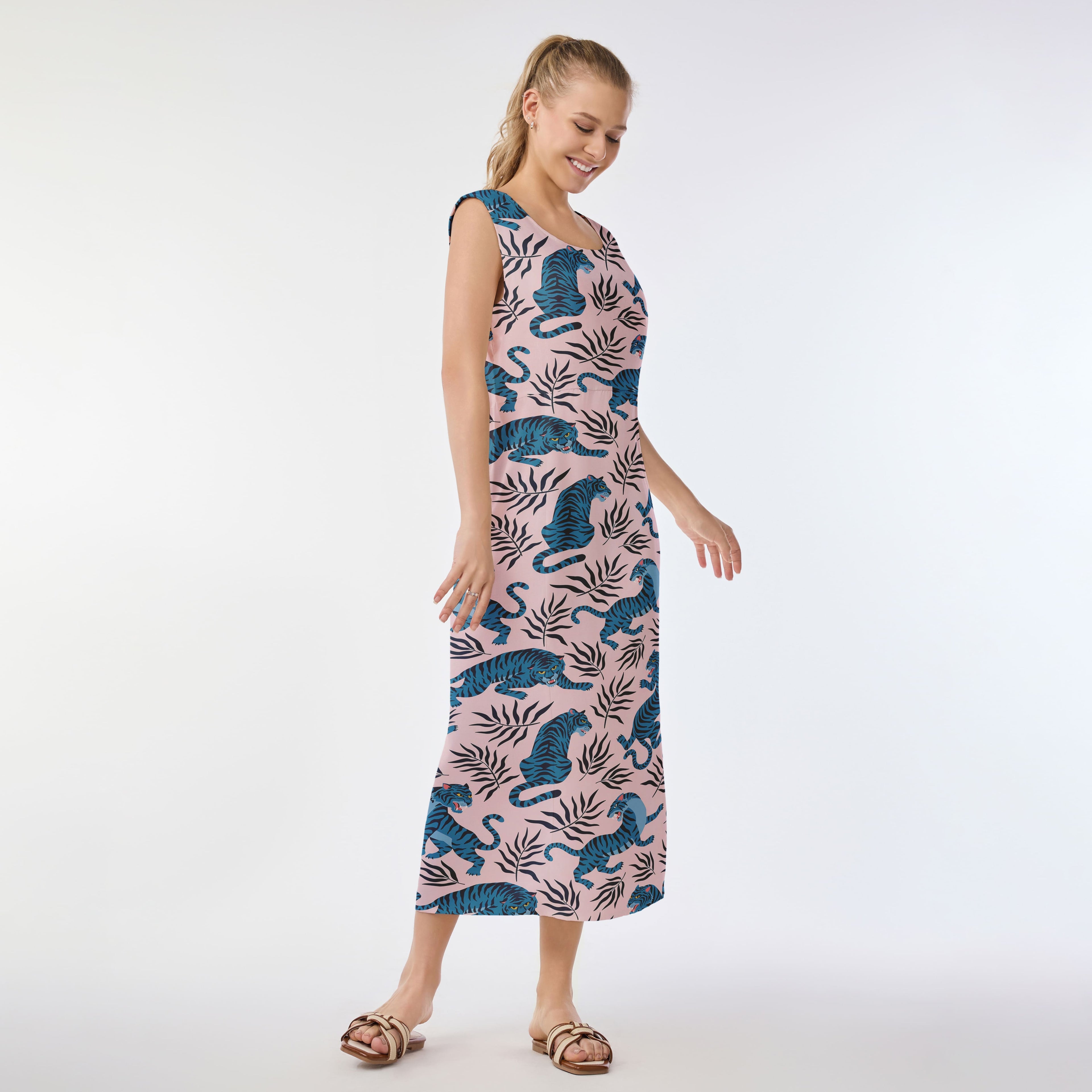 Blue Tiger Allure Muumuu Dress