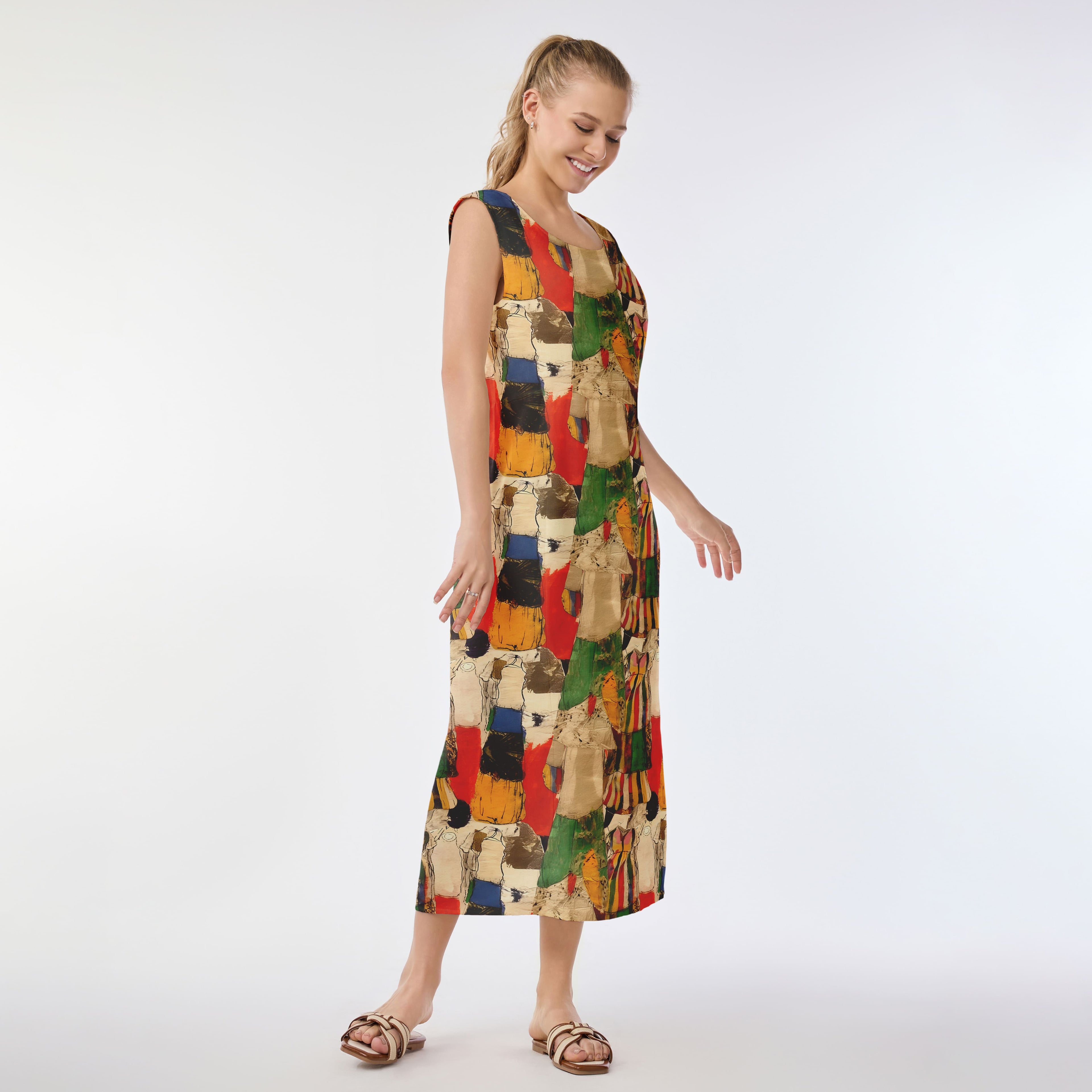 Vivid Mosaic Muumuu Dress