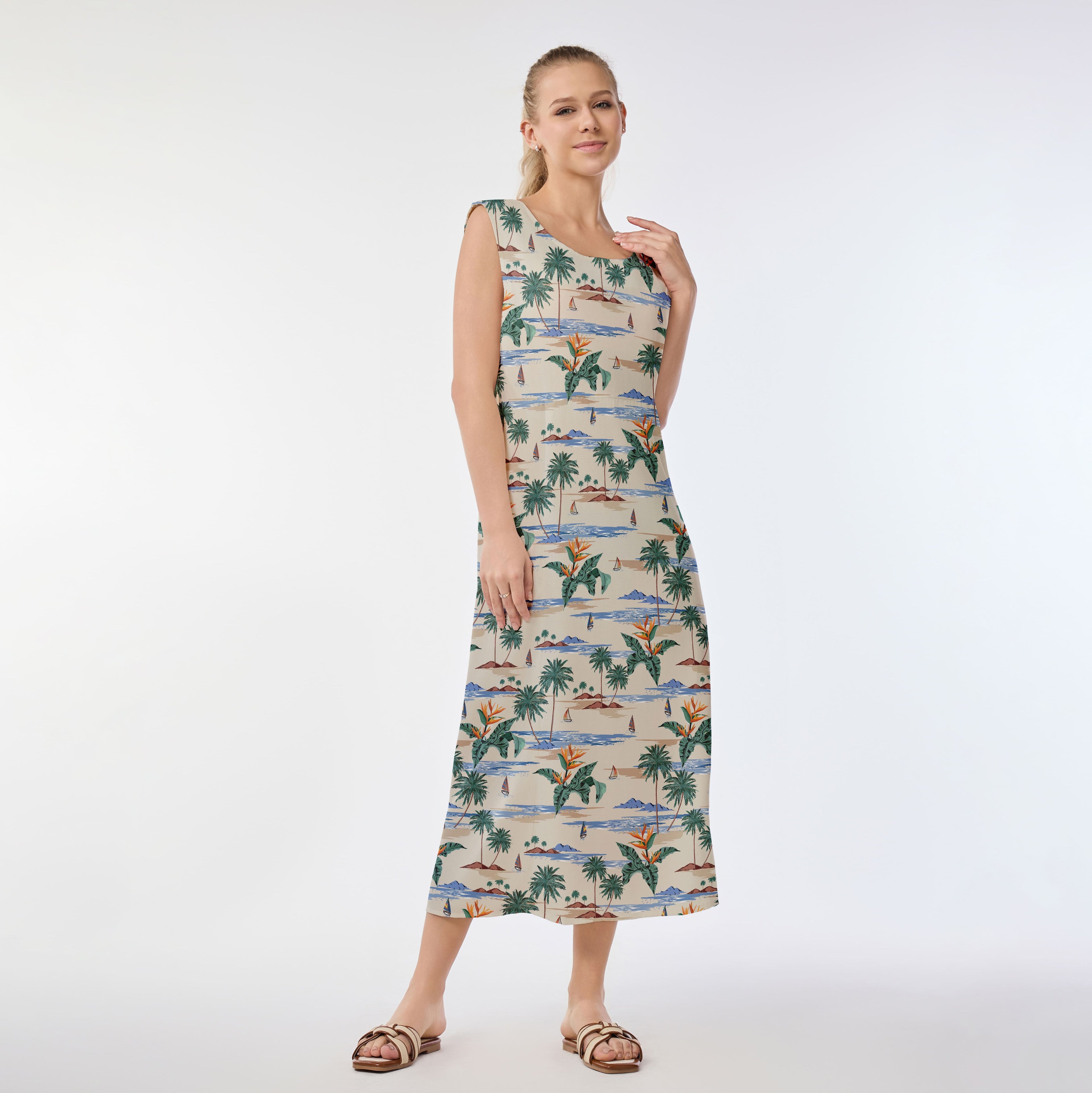 Bird of Paradise Aloha Shirt Muumuu Dress