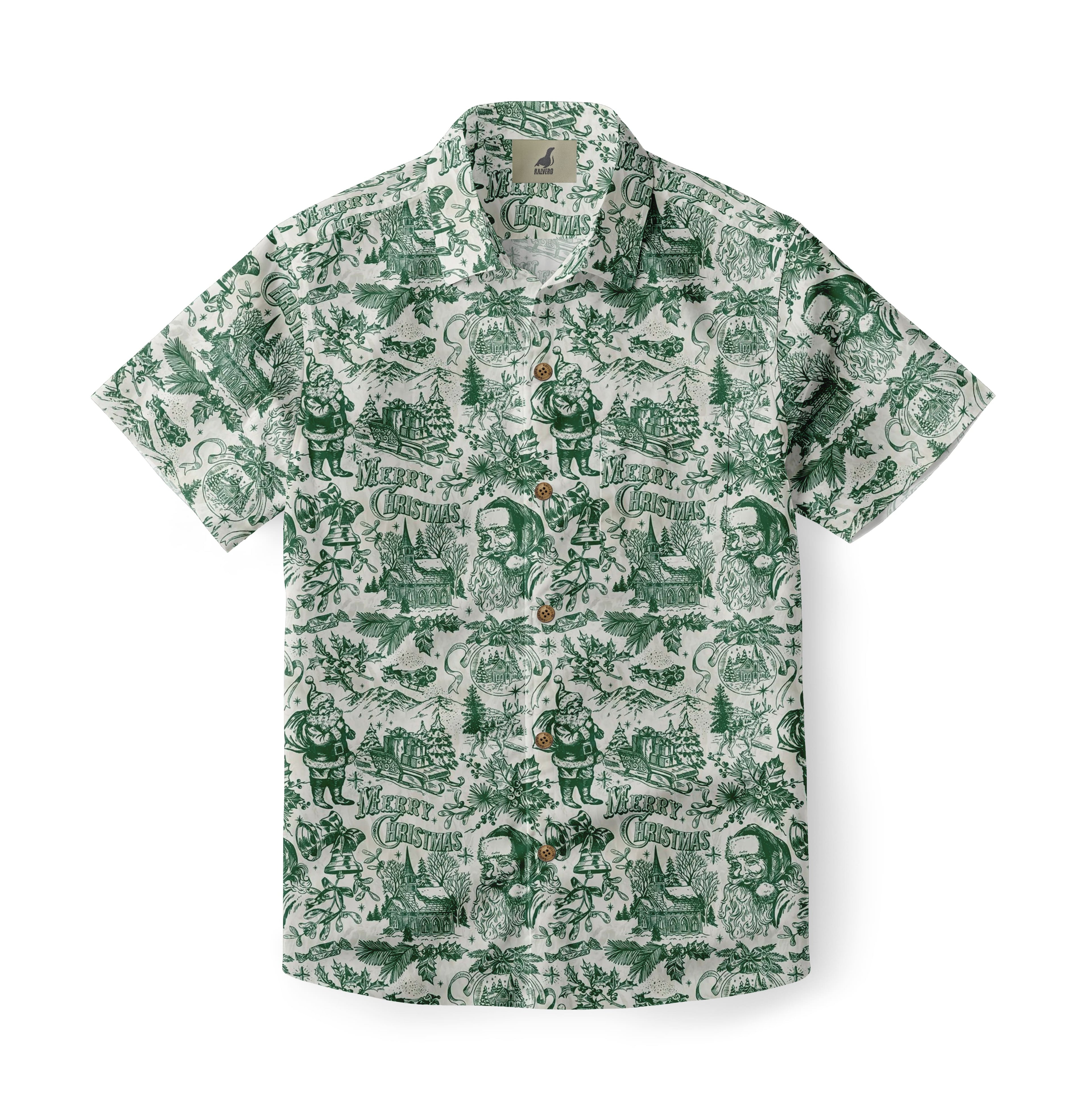 Christmas Toile Aloha Shirt