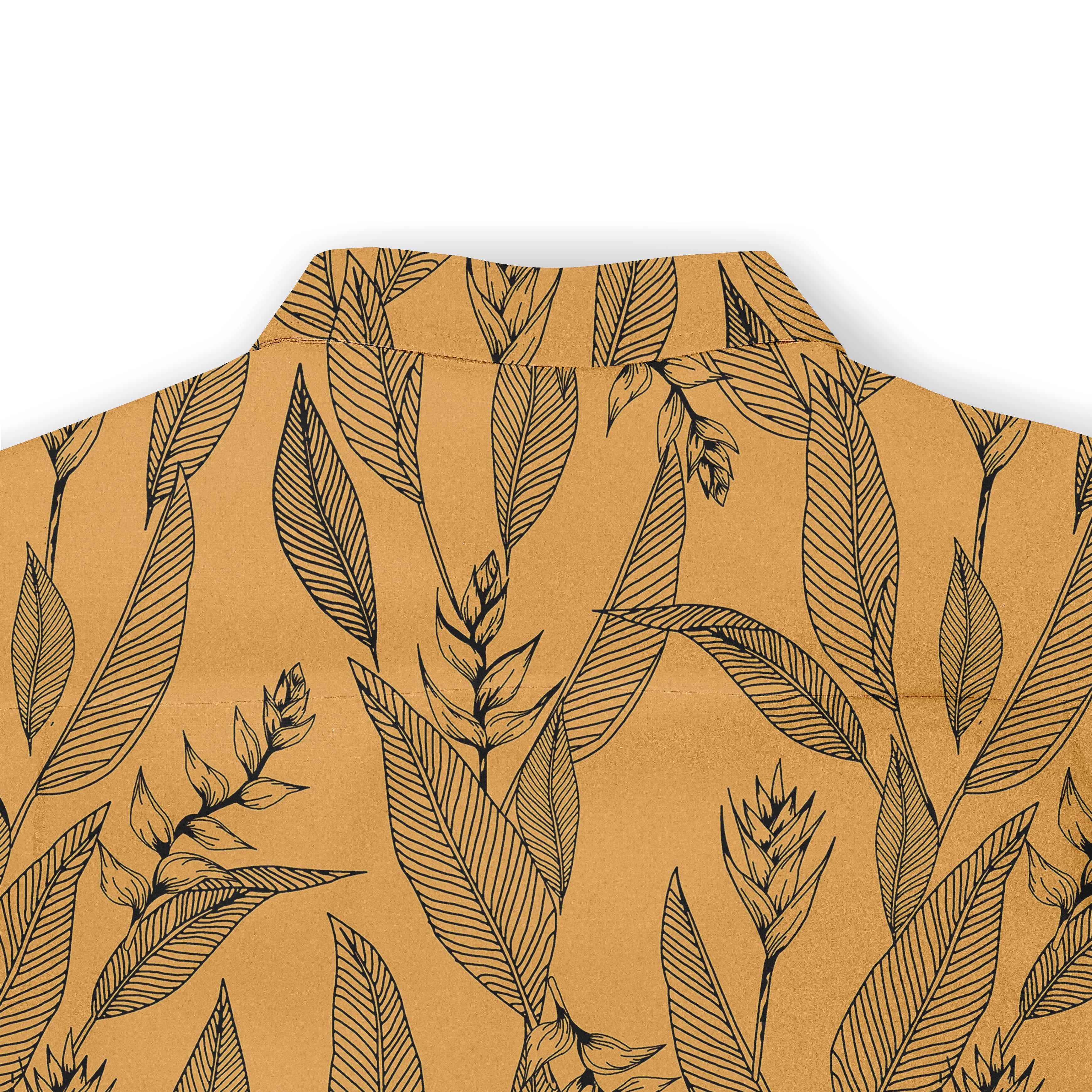 Brown paper with black leaf patterns, folded at top.