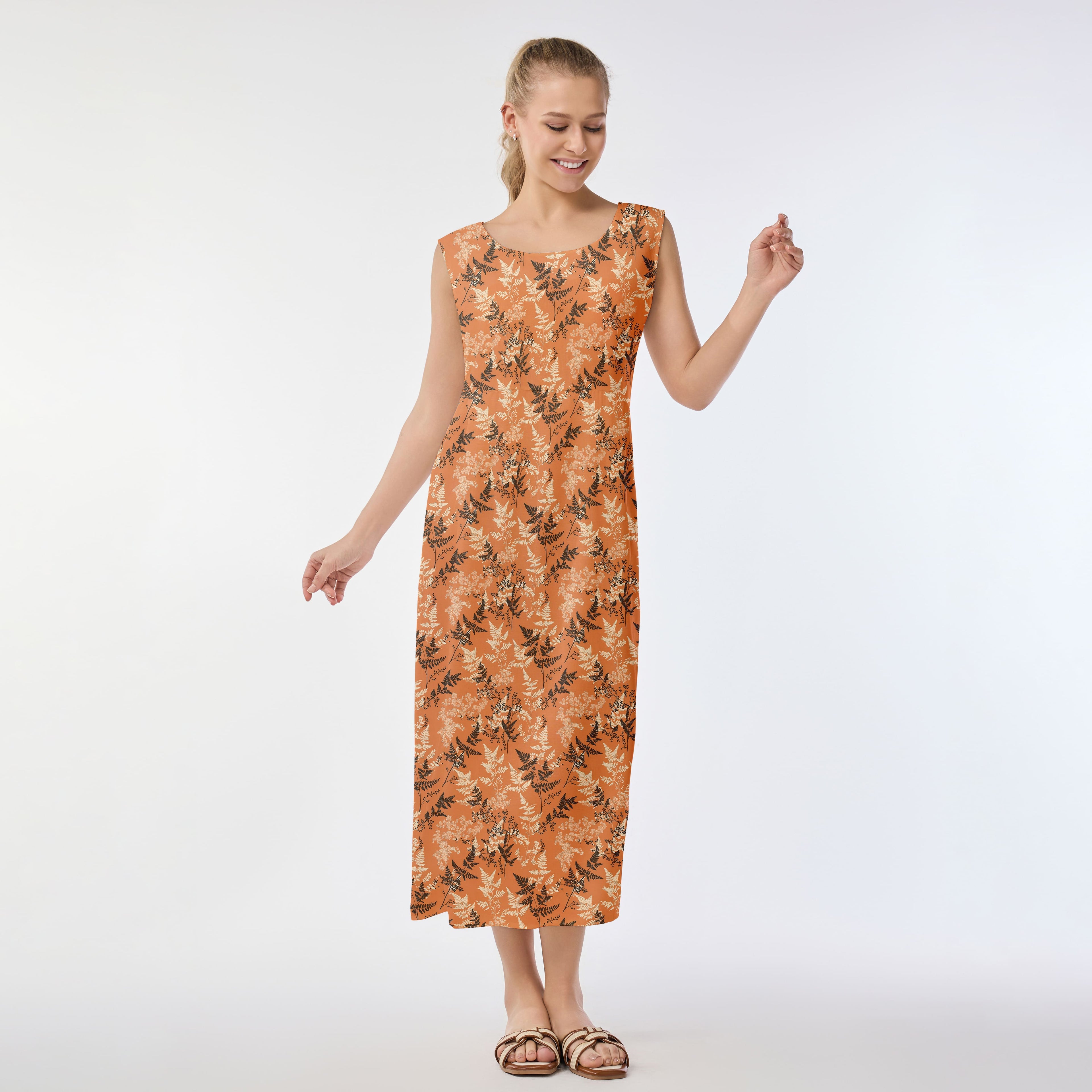 Autumn Fern Elegance Muumuu Dress