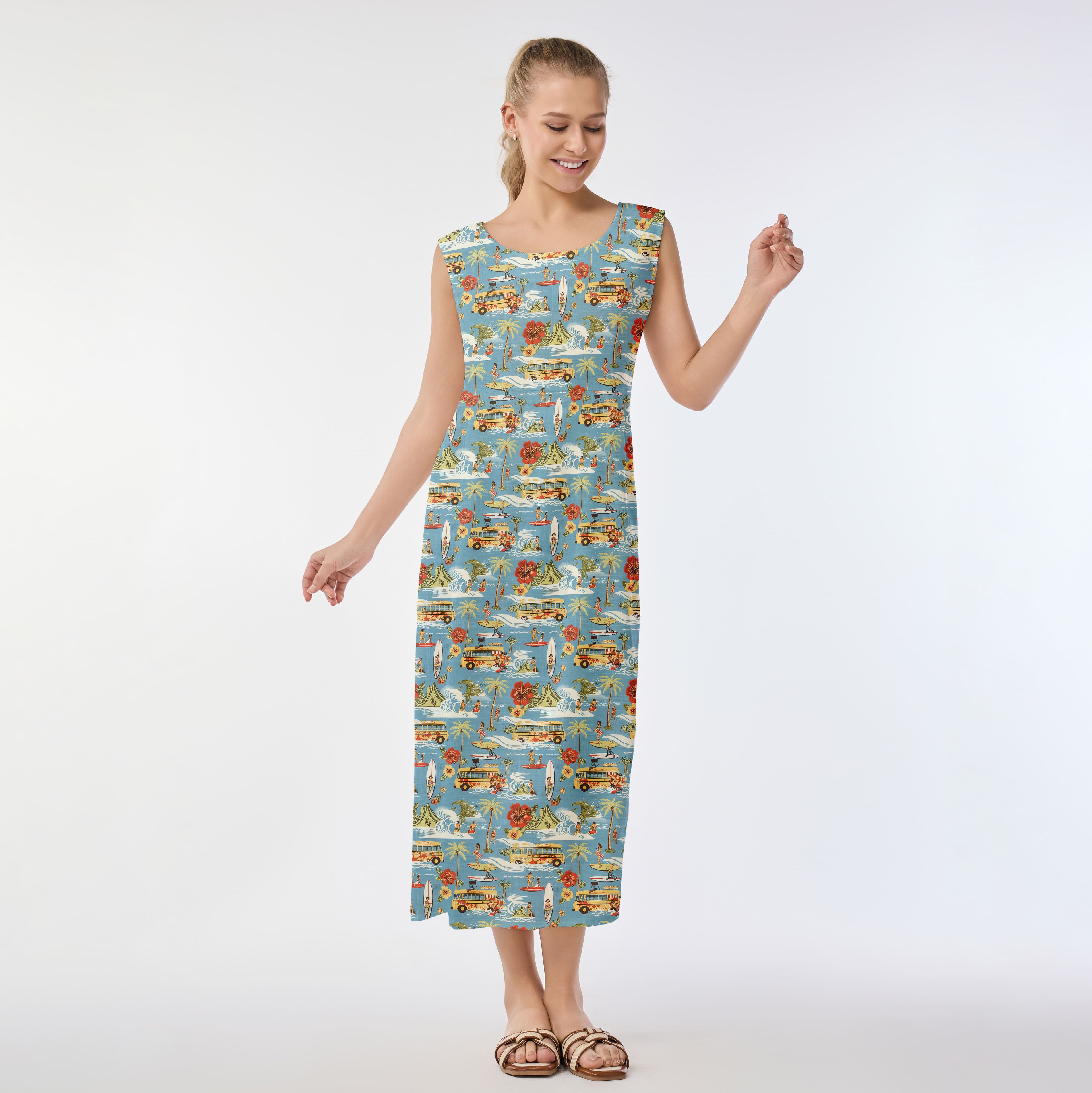 Retro Surf Vibes Muumuu Dress