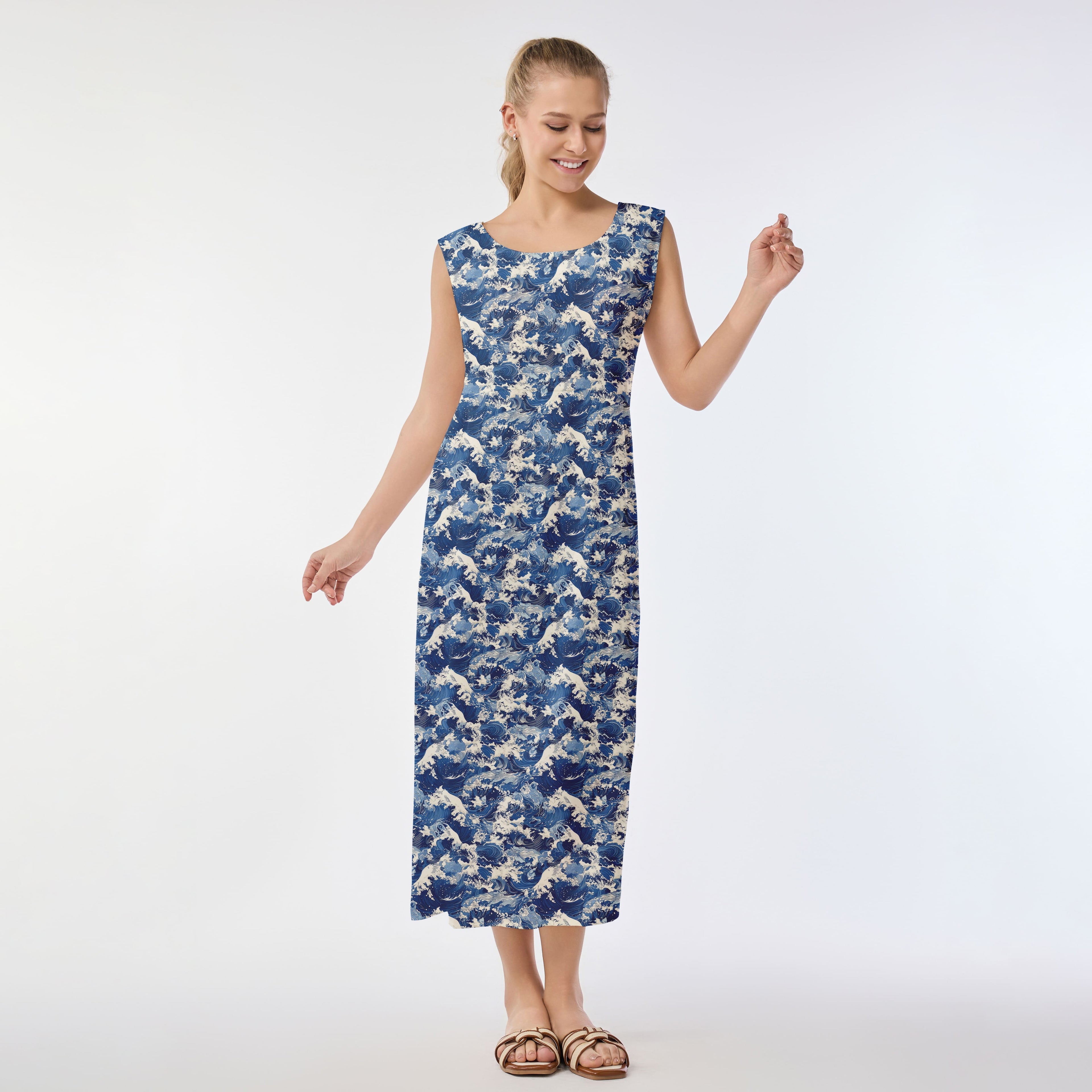 Oceanic Surge Muumuu Dress