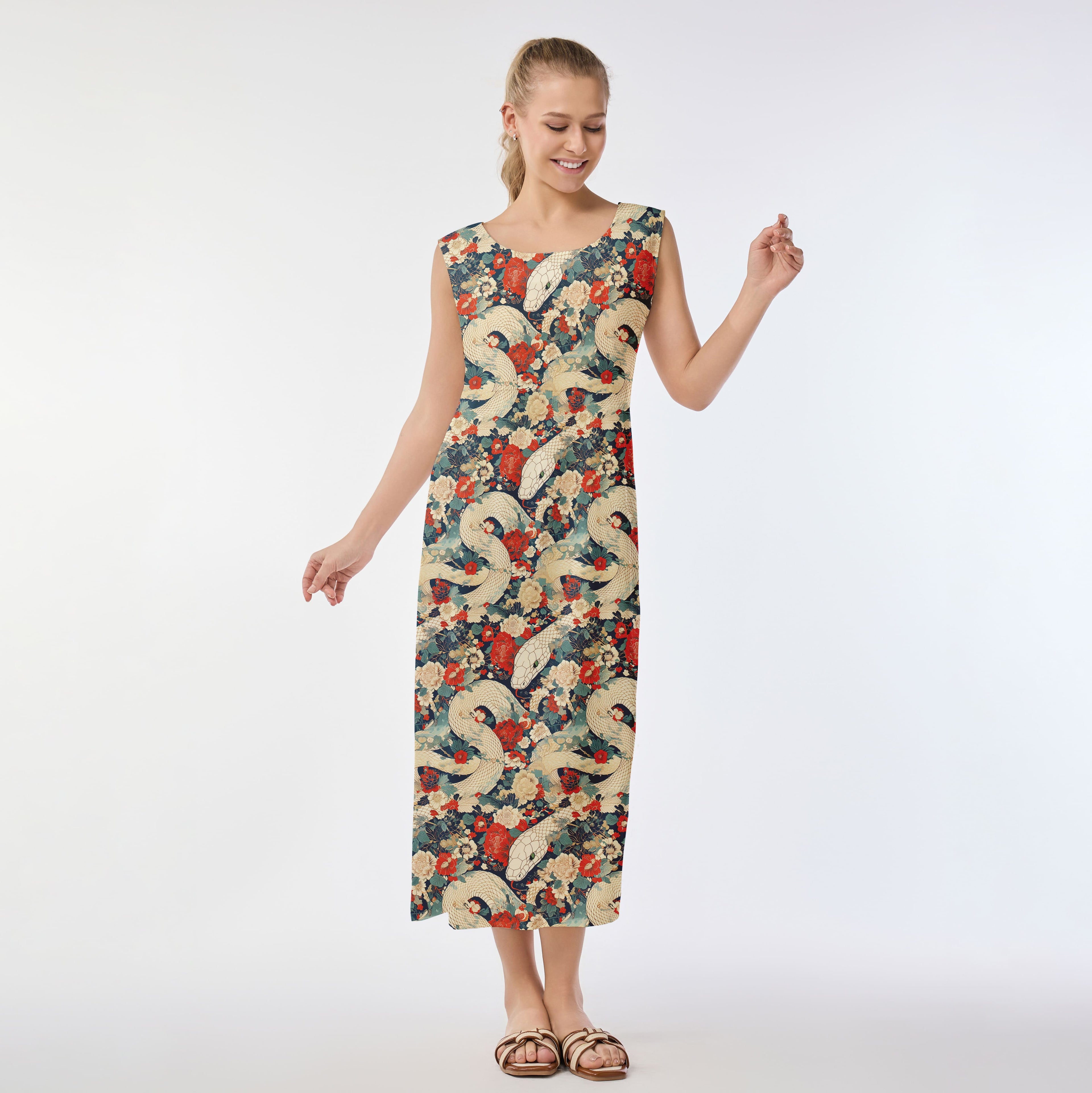 Serpent Blossom Muumuu Dress