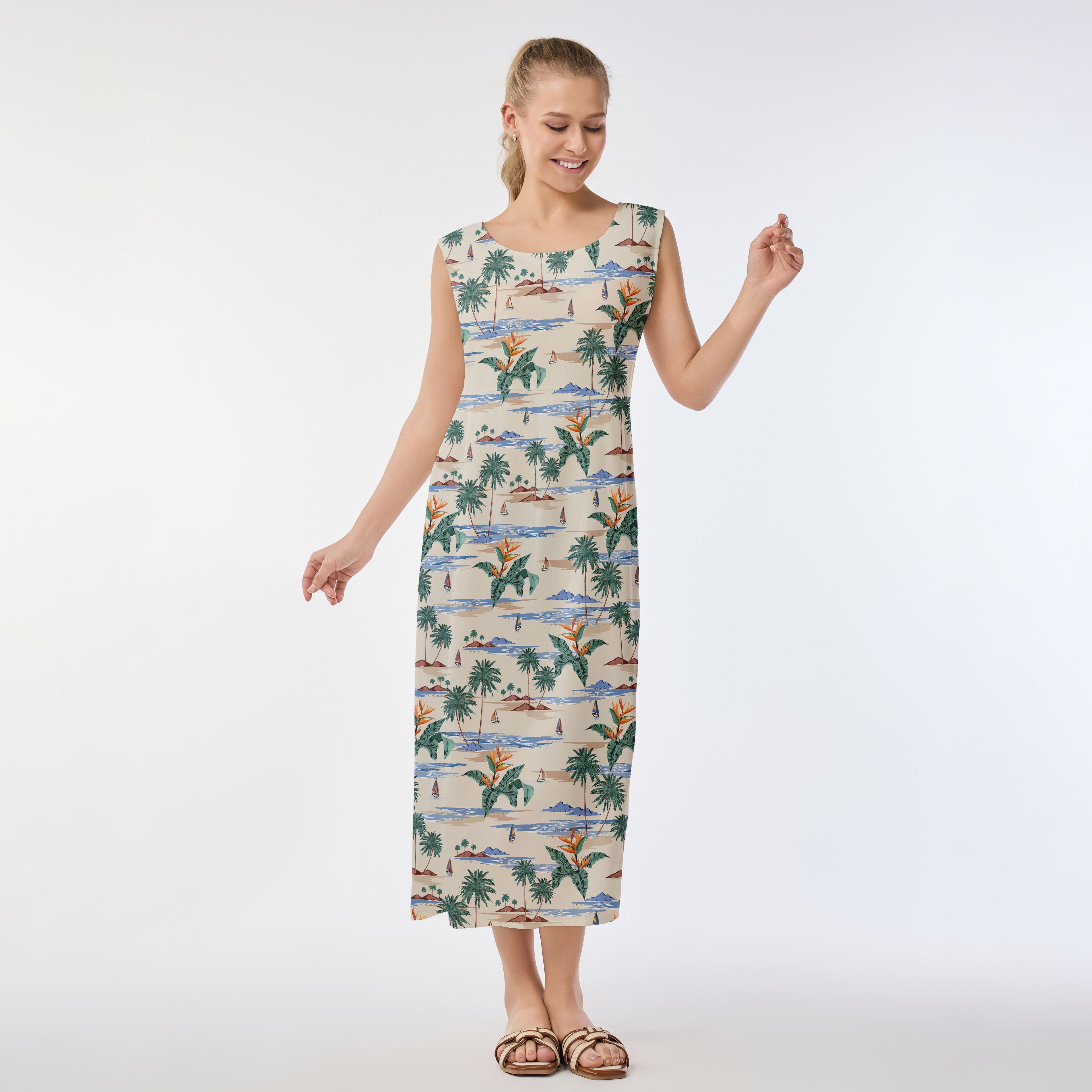 Bird of Paradise Aloha Shirt Muumuu Dress