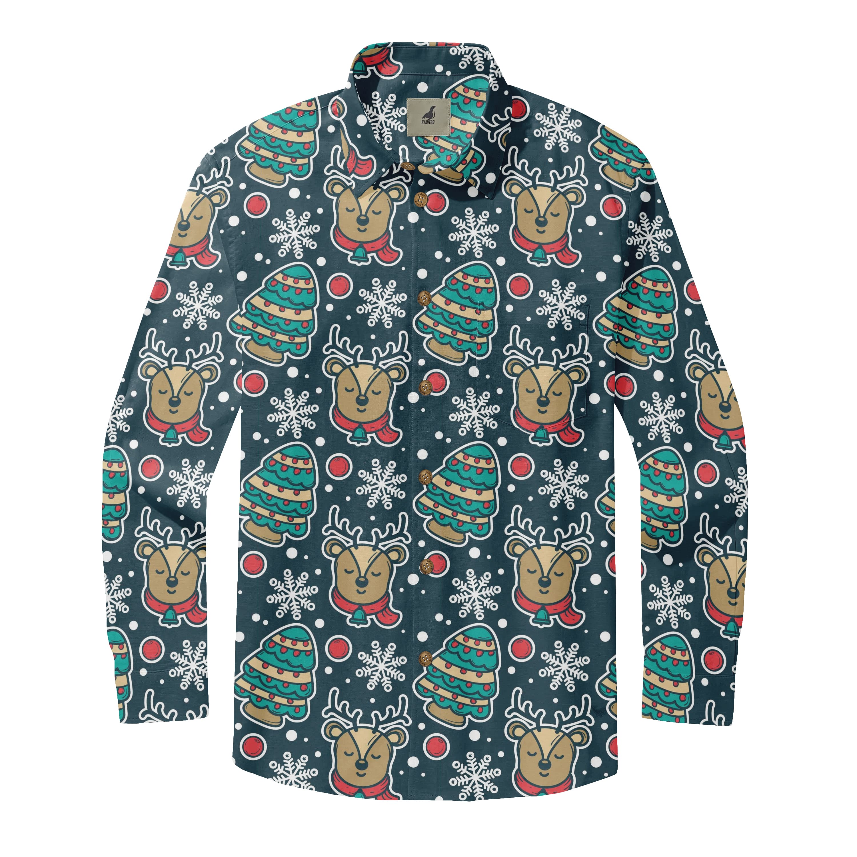 Reindeer Snowflake Long Sleeve Shirt