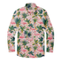 Pink flamingo and tropical leaf patterned long-sleeve shirt with.