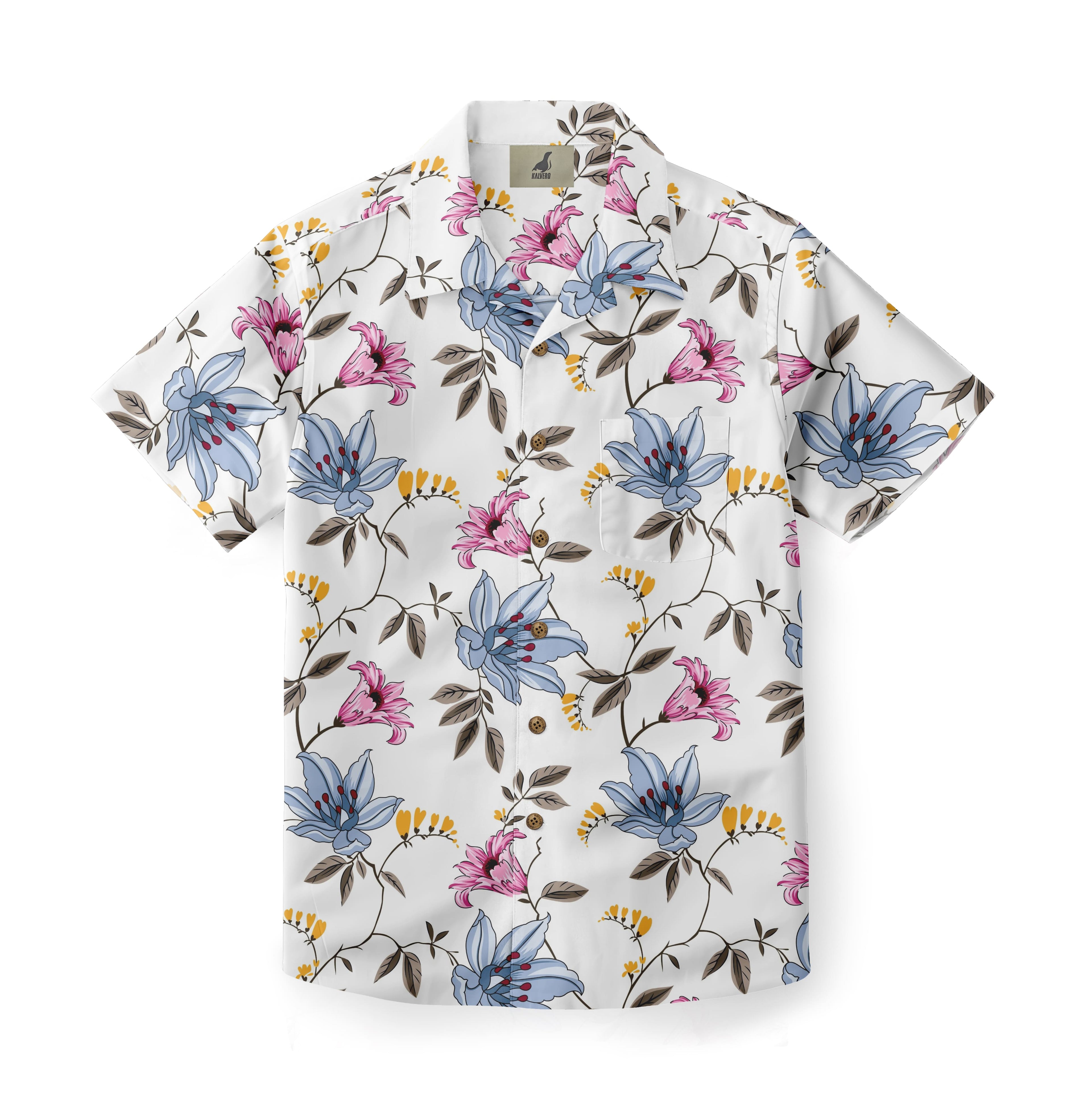 Blush & Sky Blossom Hawaiian Shirt