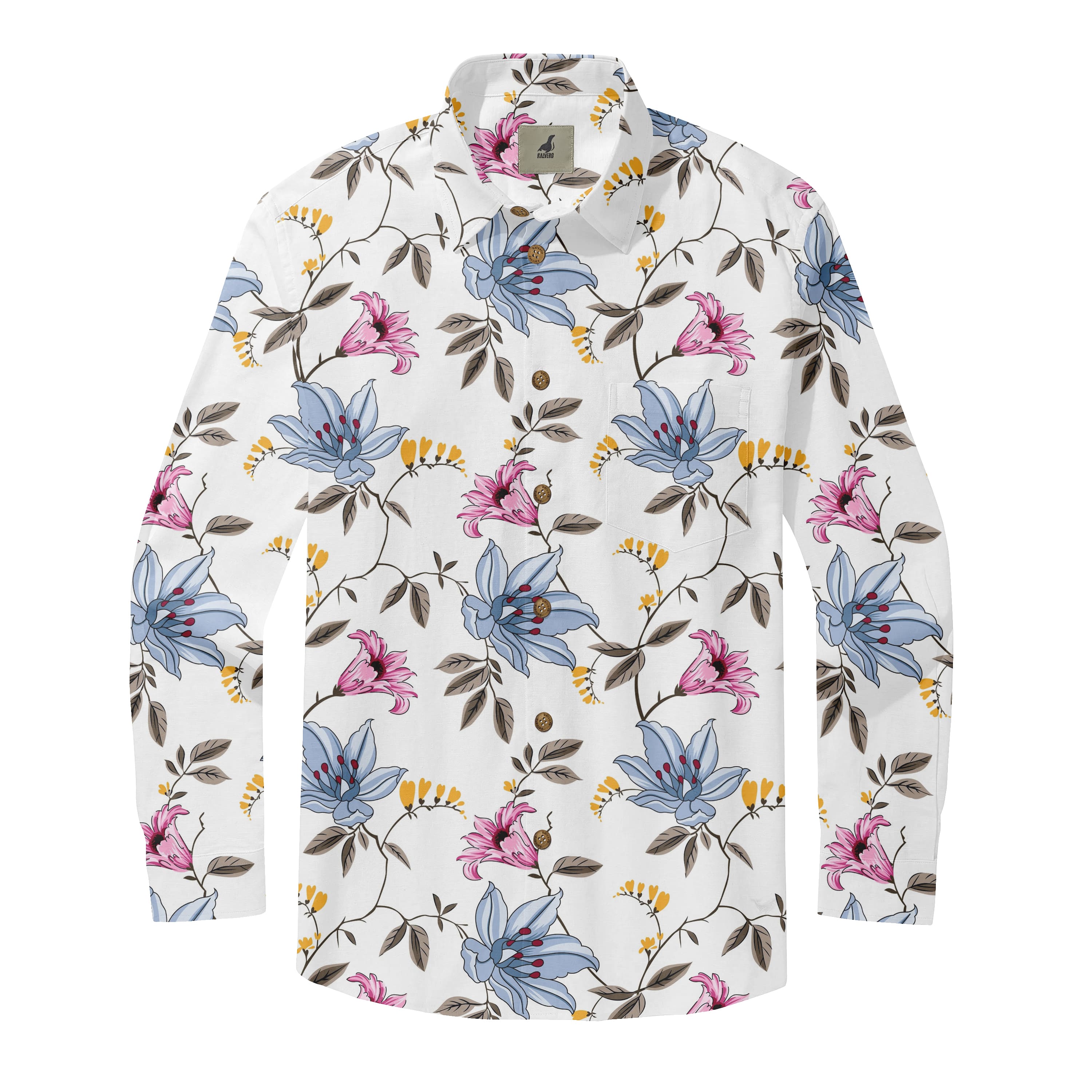 Blush & Sky Blossom Long Sleeve Shirts