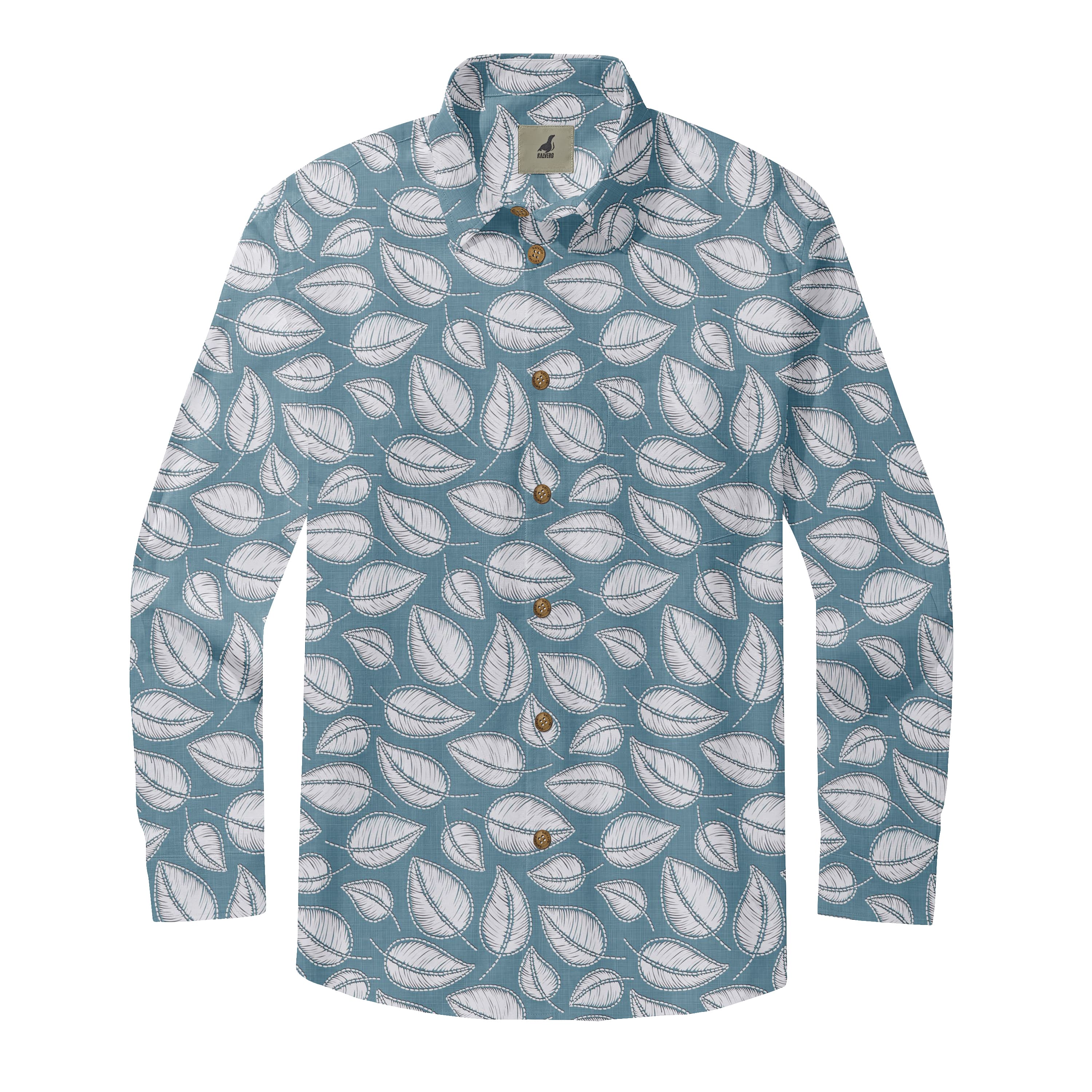 Coastal Leaf Batik Long Sleeve Shirts
