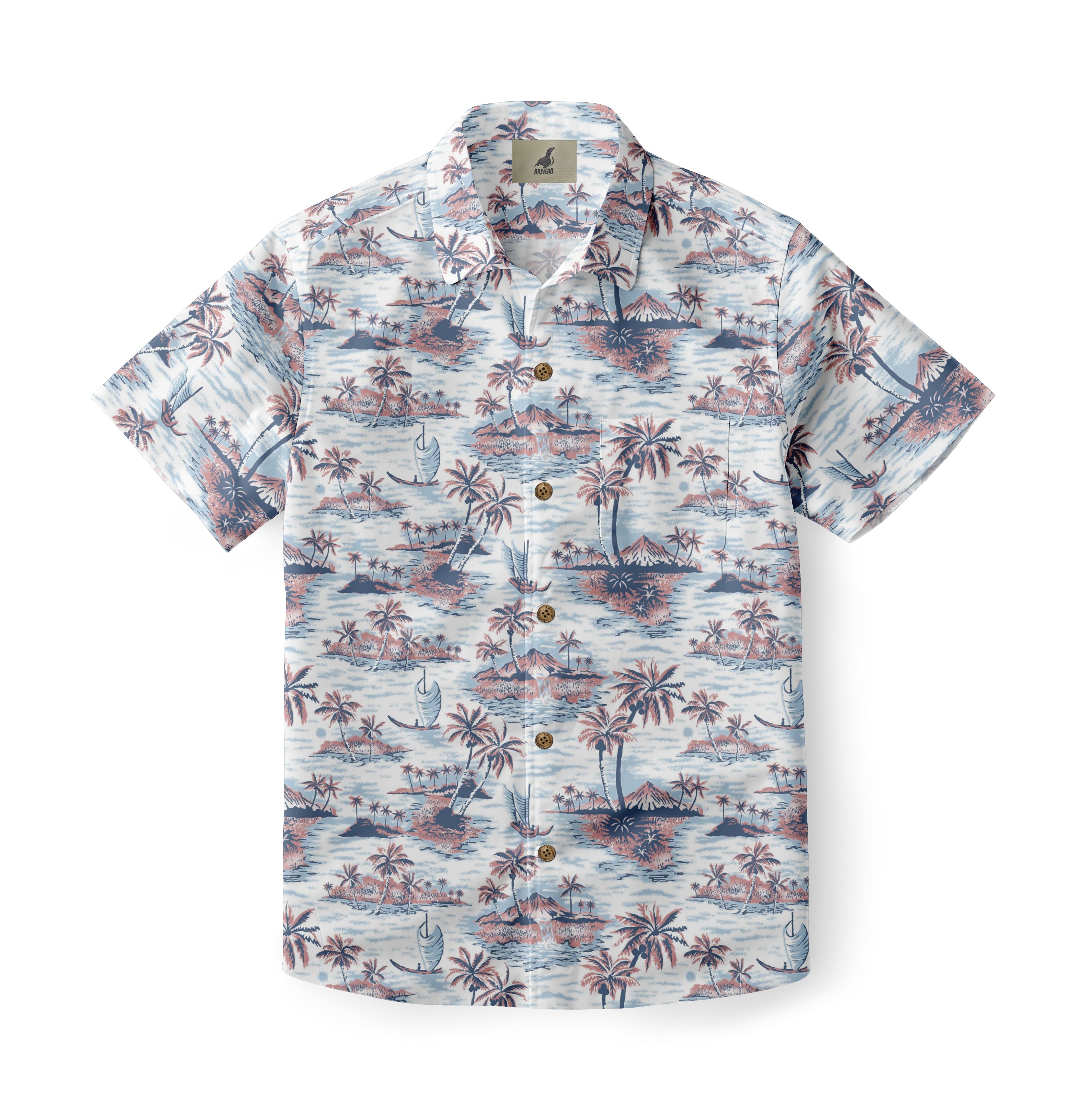 White Tropical Island Hawaiian Shirt