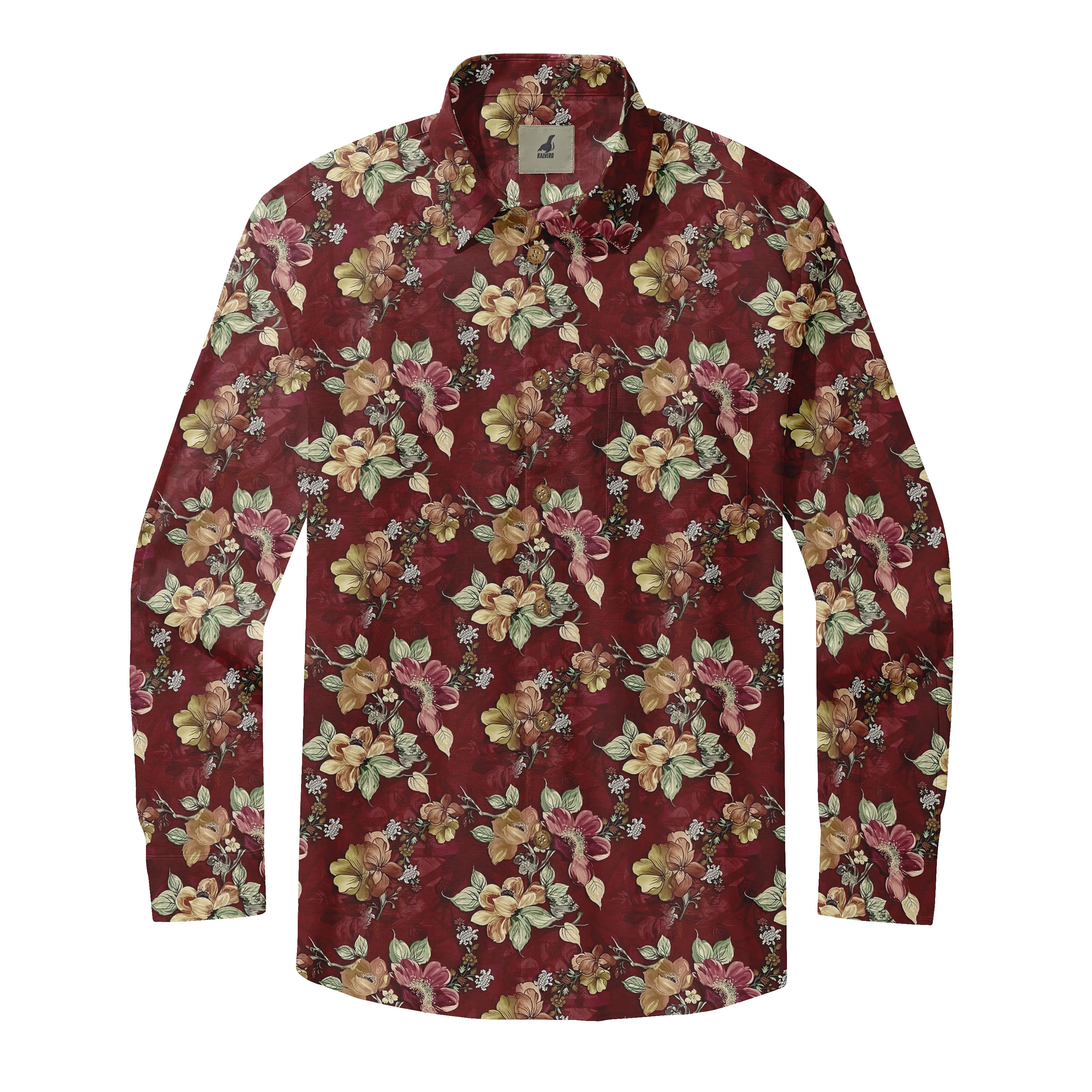 Crimson Garden Vintage Long Sleeve Shirts