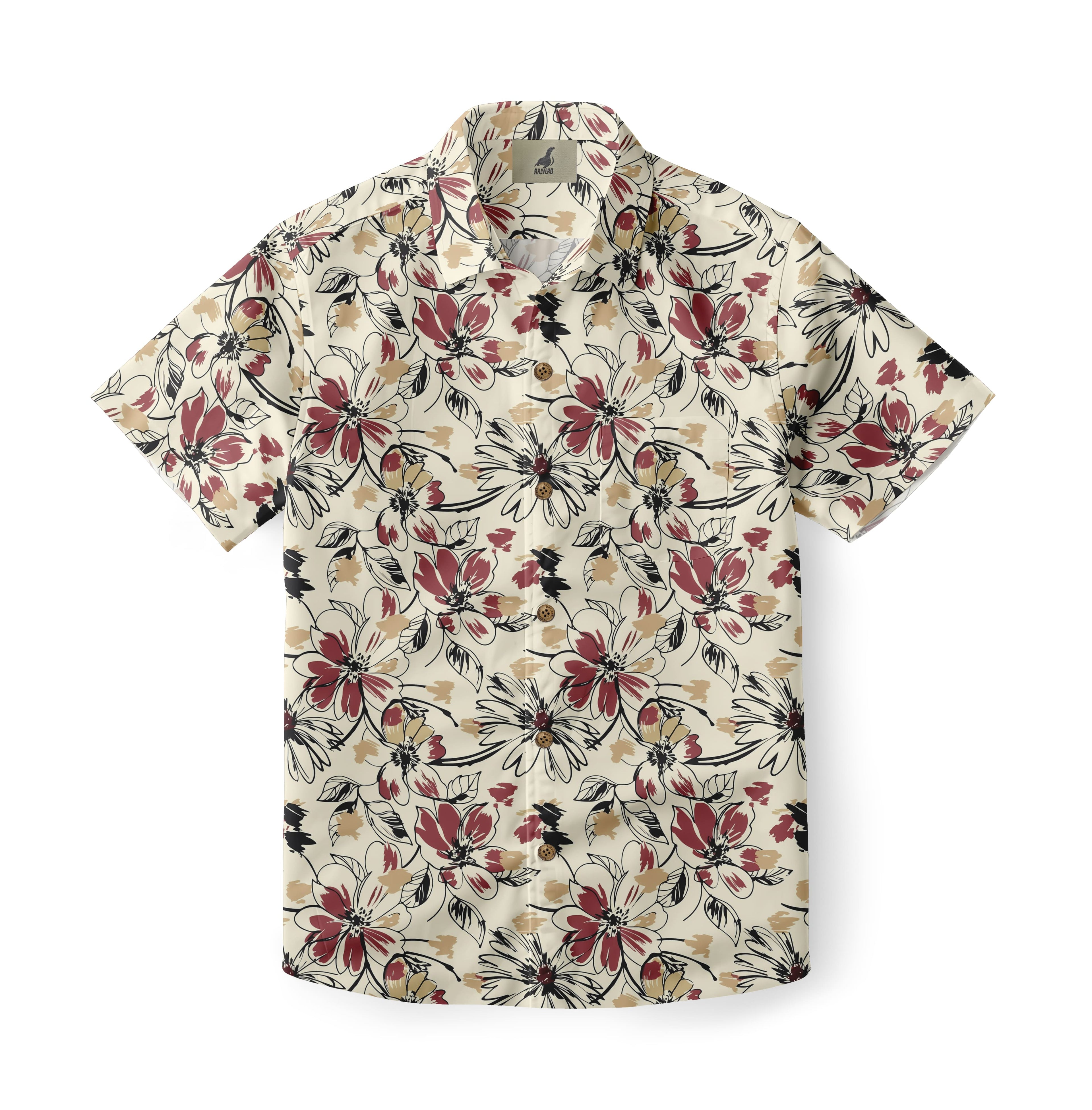Cream Floral Hawaiian Shirt