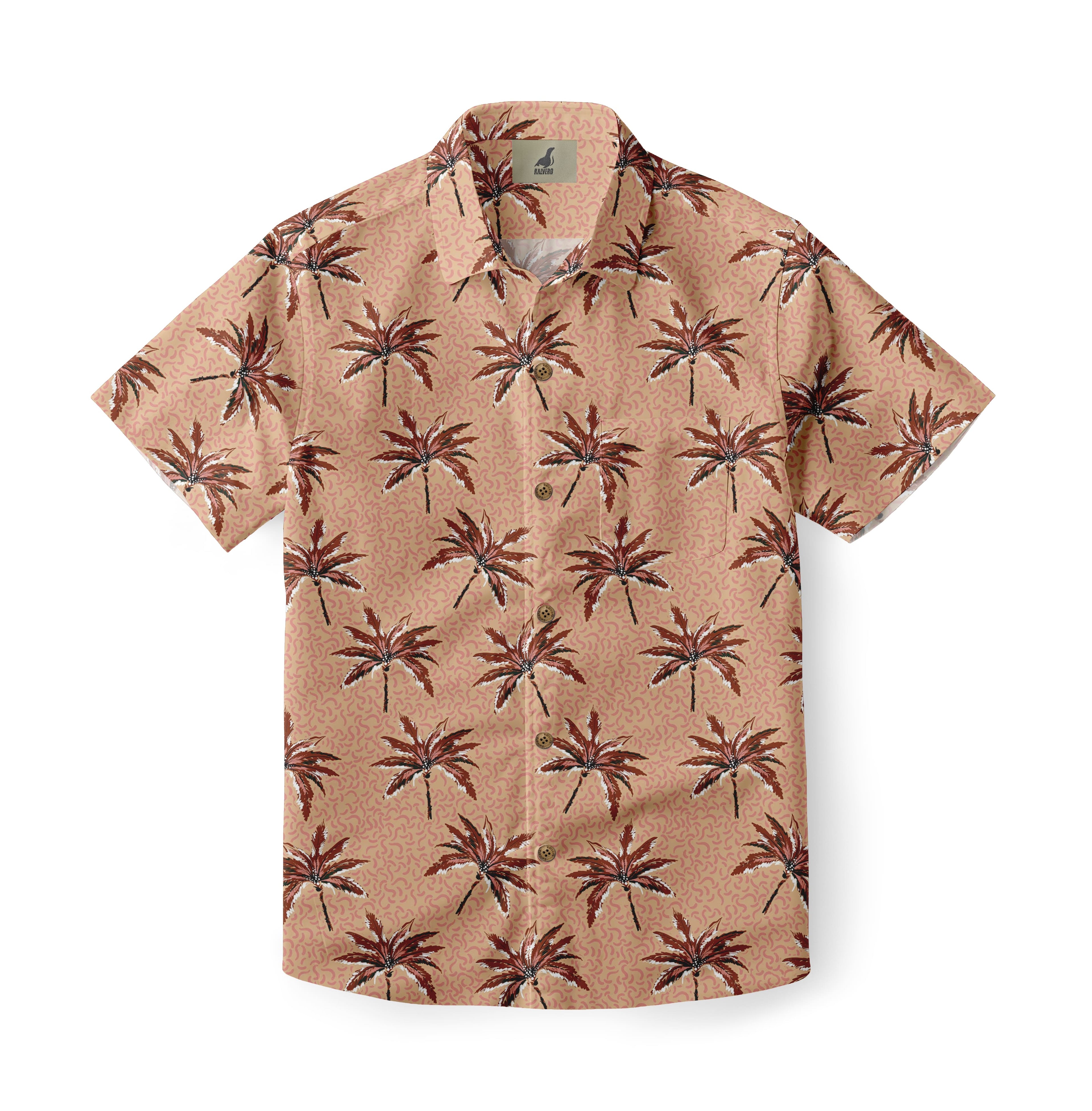 Peach Palm Tree Hawaiian Shirt