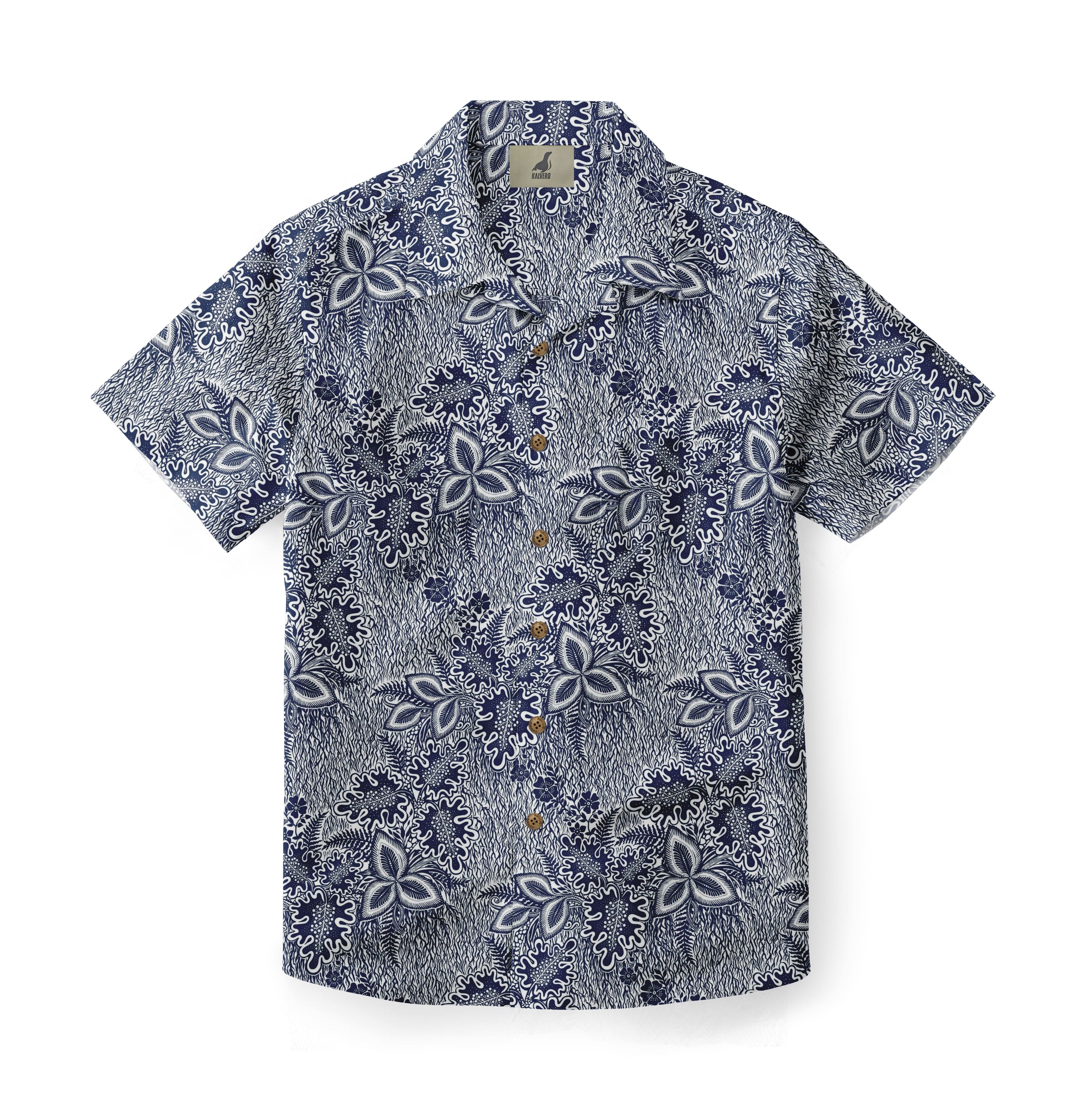 Indigo Reef Bloom Hawaiian Shirt