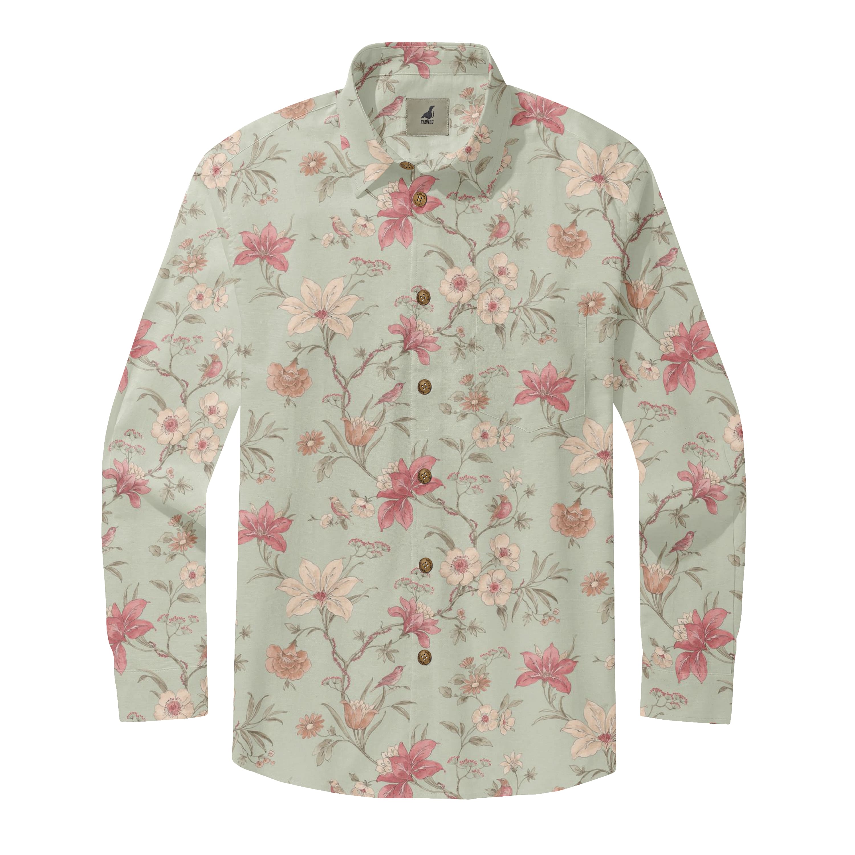 Sage Floral Long Sleeve Shirt