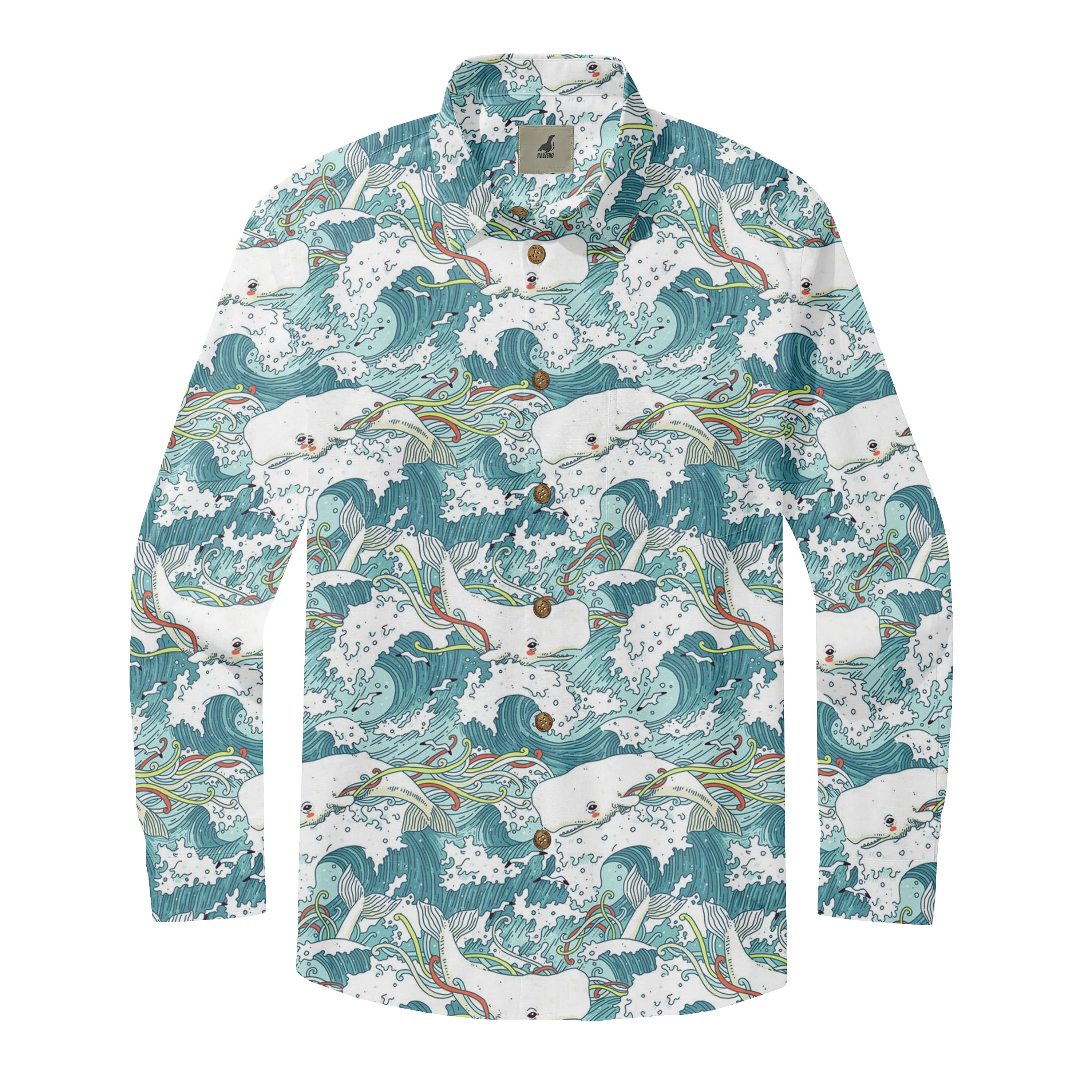 Whale Wave Long Sleeve Shirts