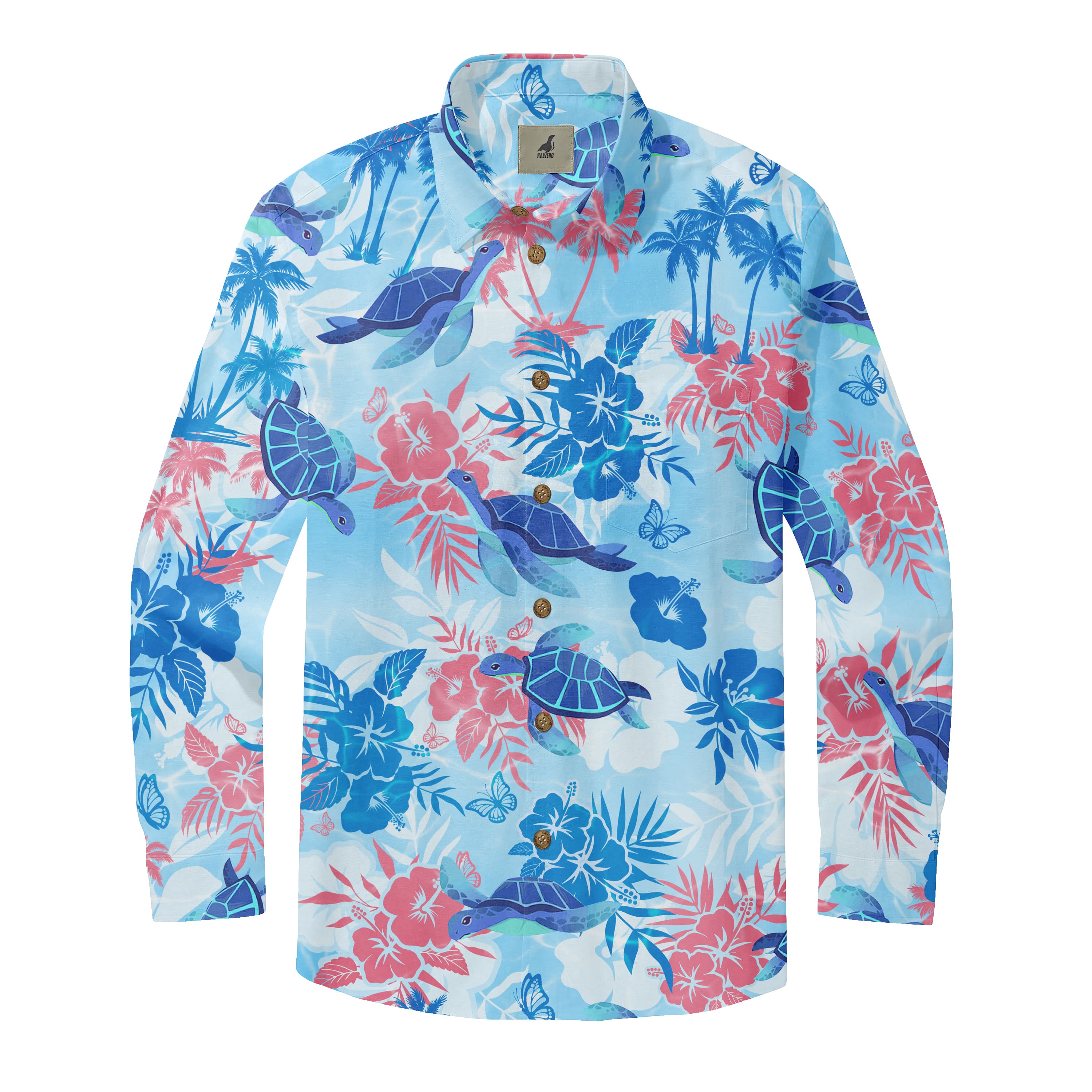 Turtle Hibiscus Long Sleeve Shirts