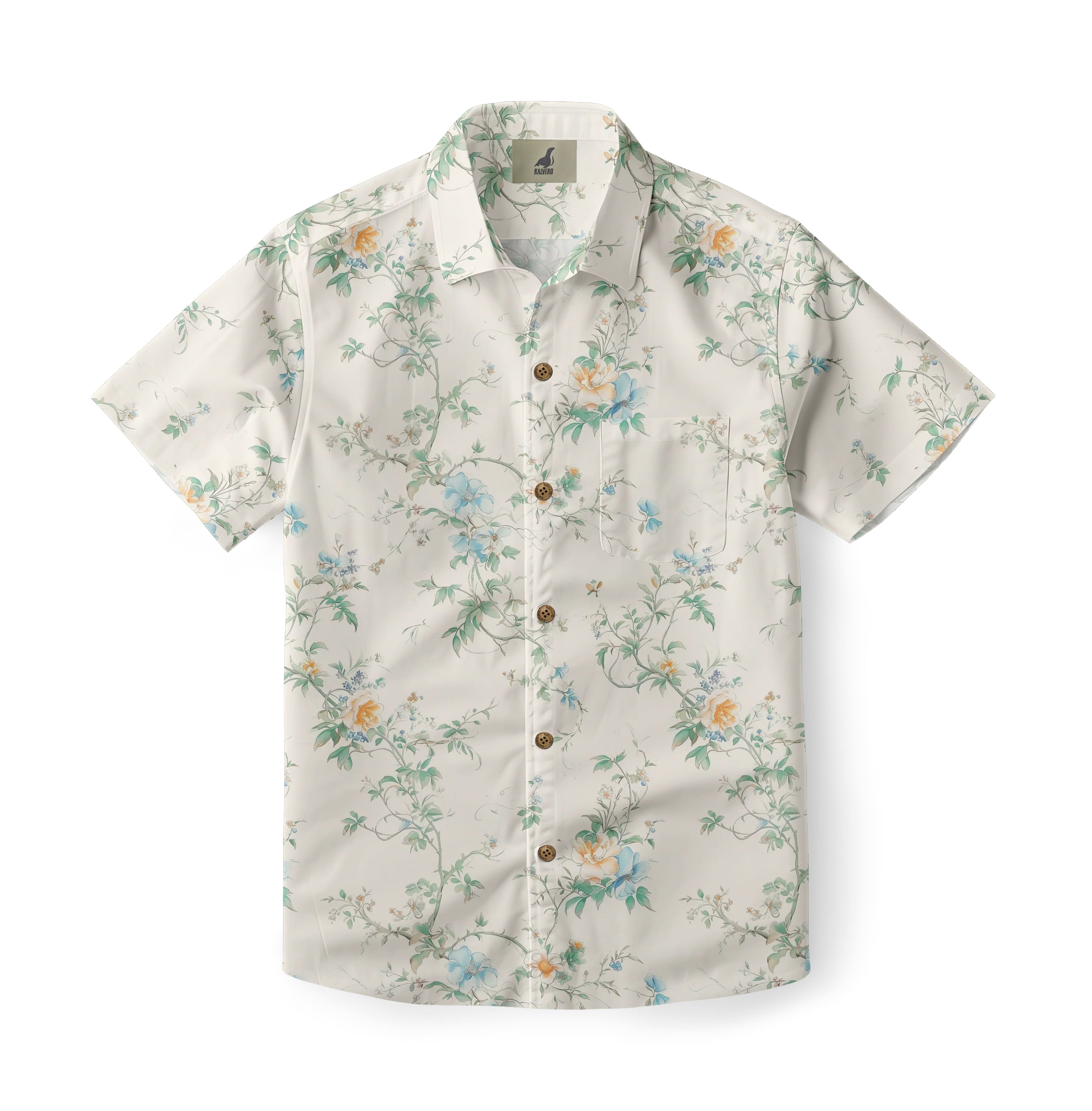 Watercolor Garden Aloha Shirt