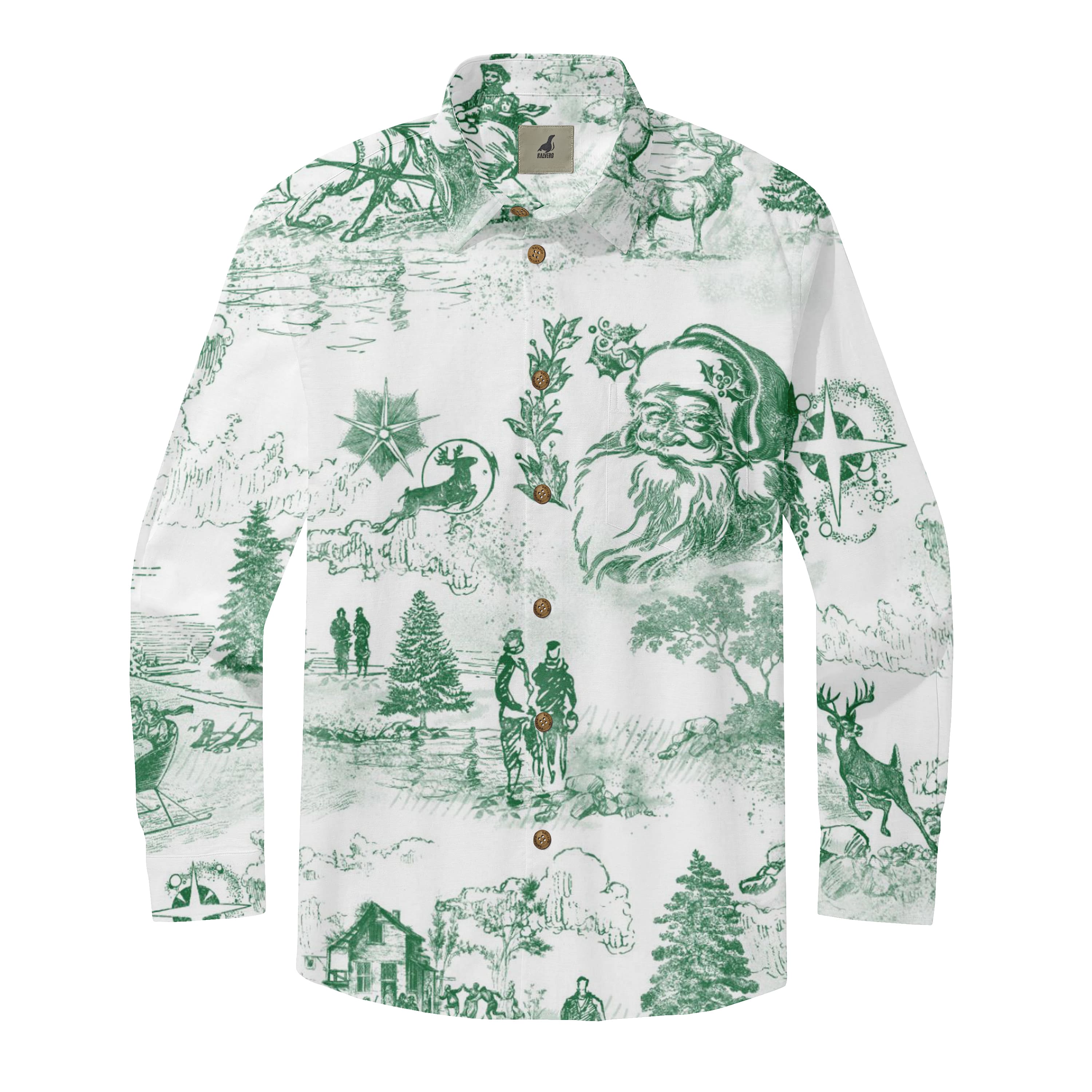 Santa Sketch Long Sleeve Shirts