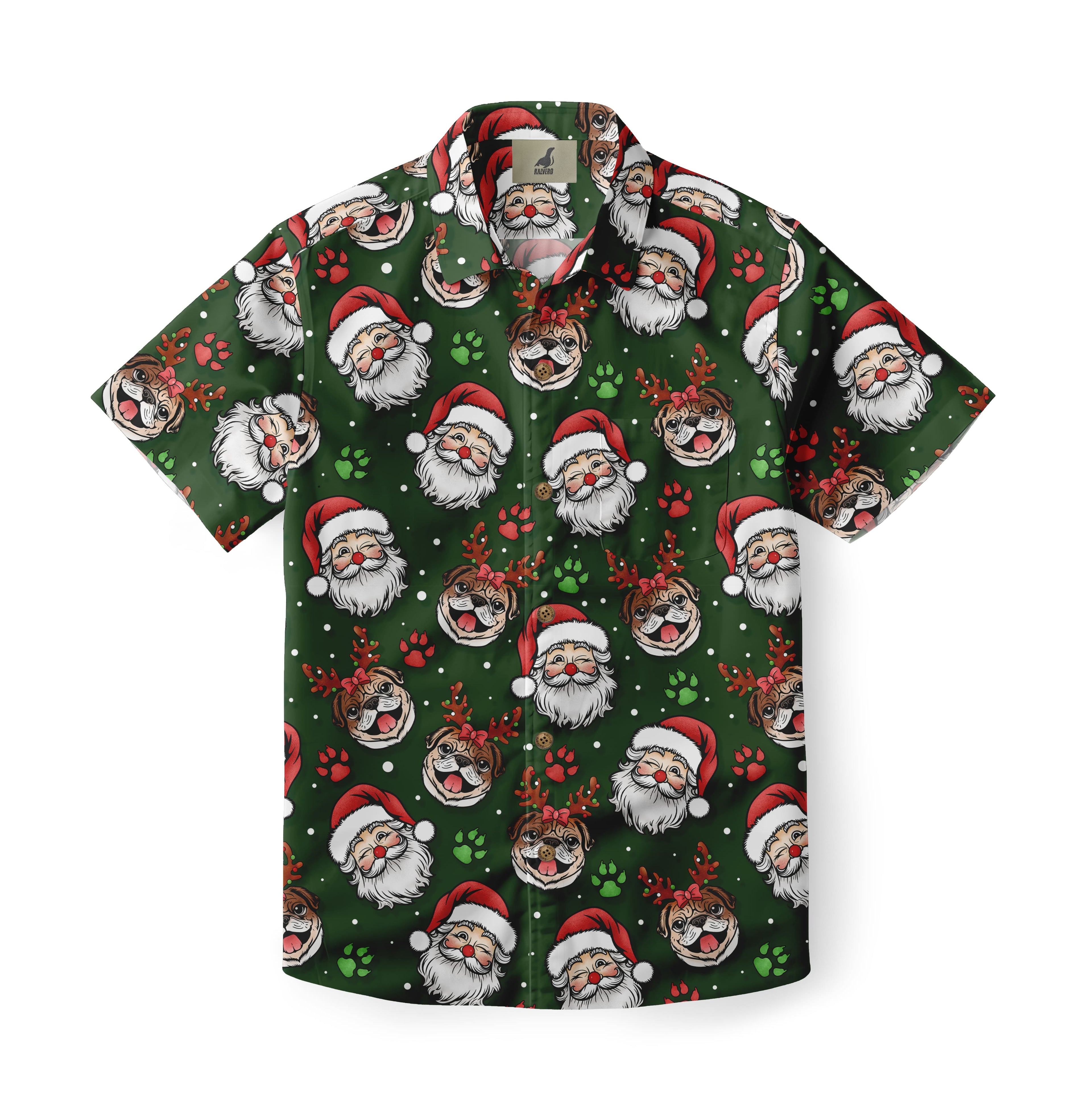 Pug Christmas Aloha Shirt