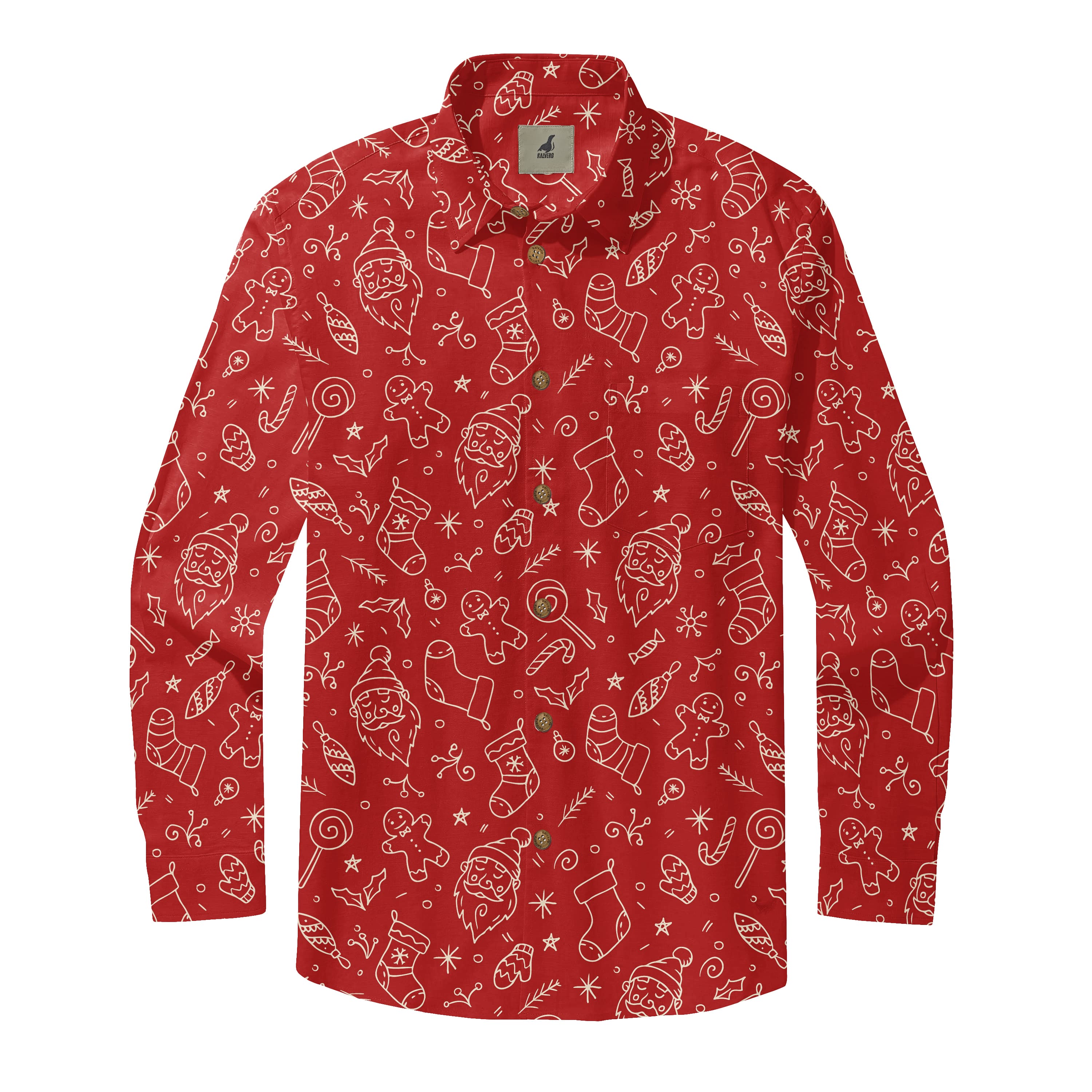 Red Doodles Long Sleeve Shirts