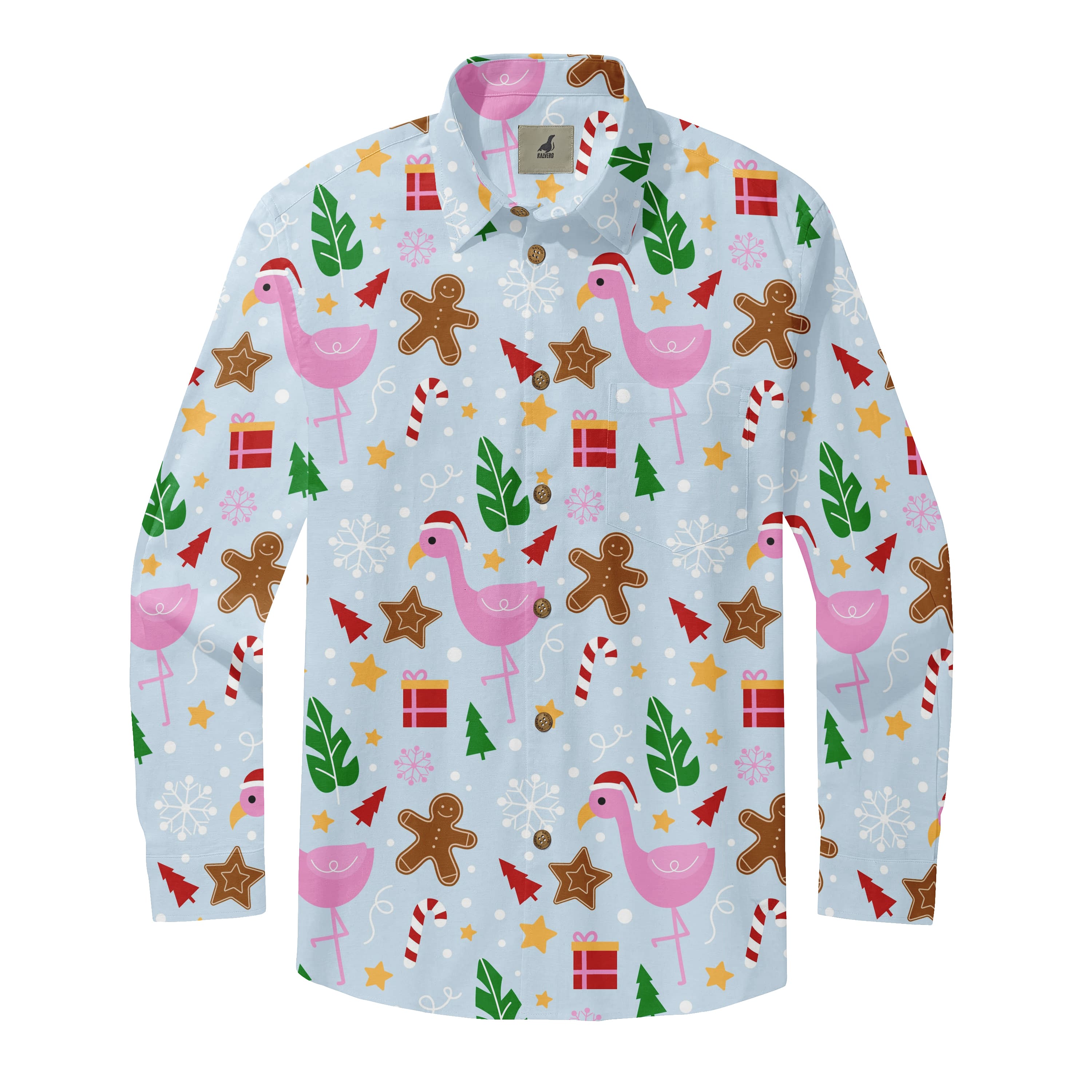 Christmas Flamingo Long Sleeve Shirts