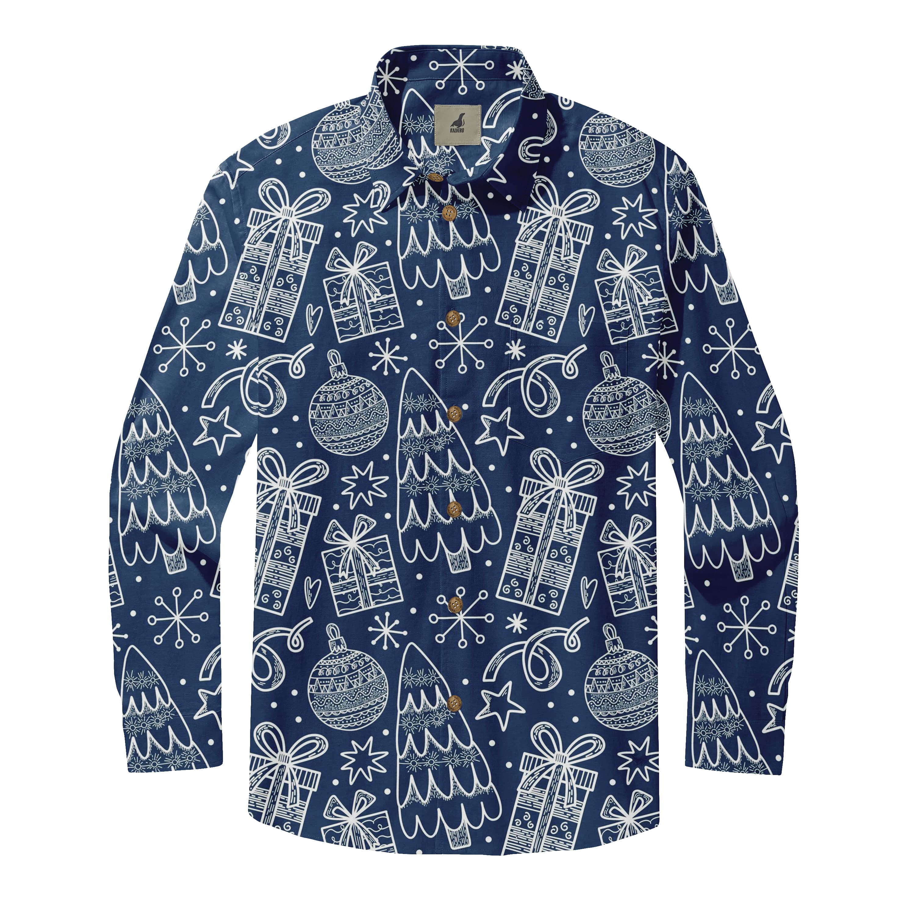 Blue Christmas Long Sleeve Shirts