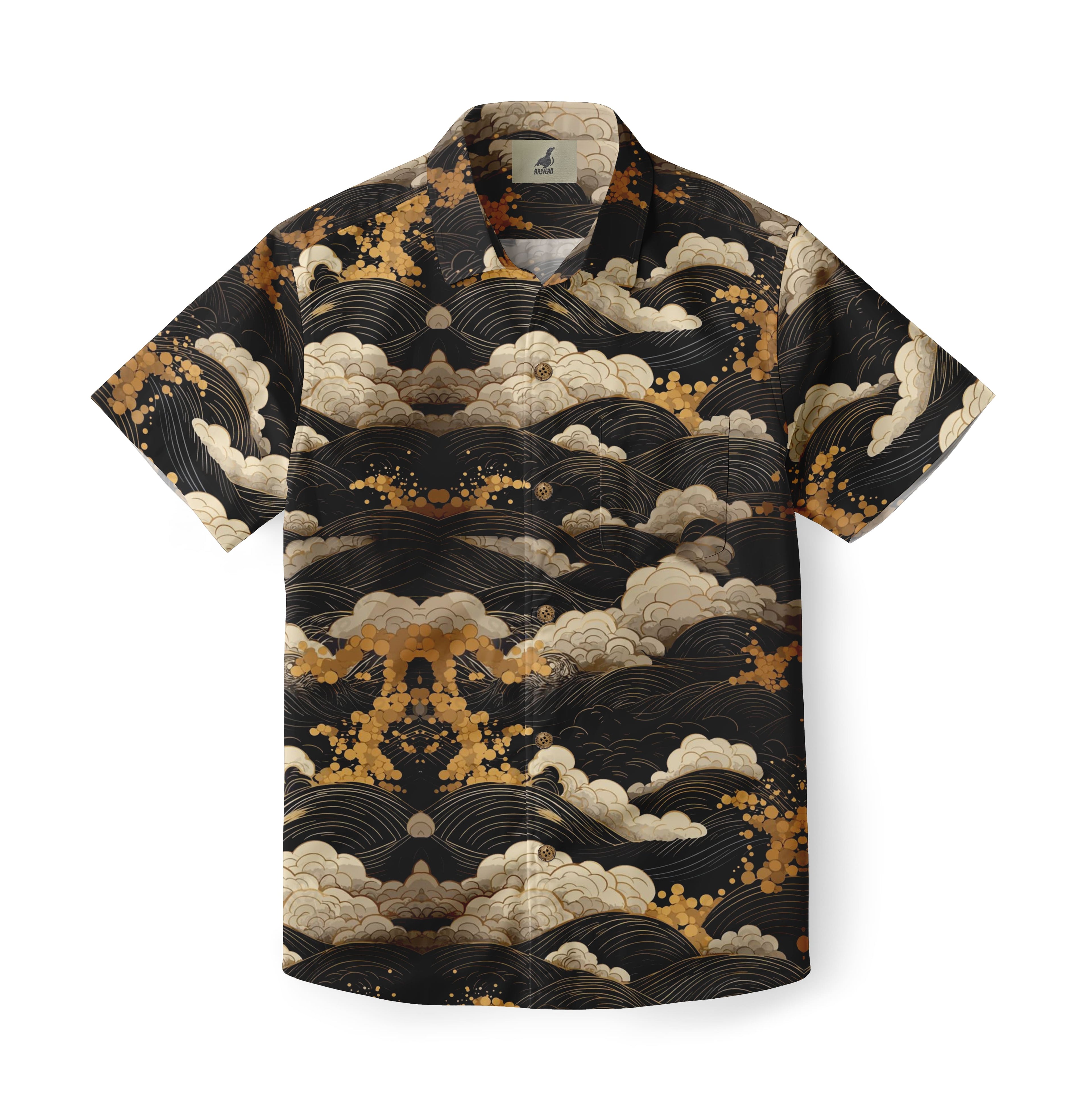 Gold Cloudwave Aloha Shirt