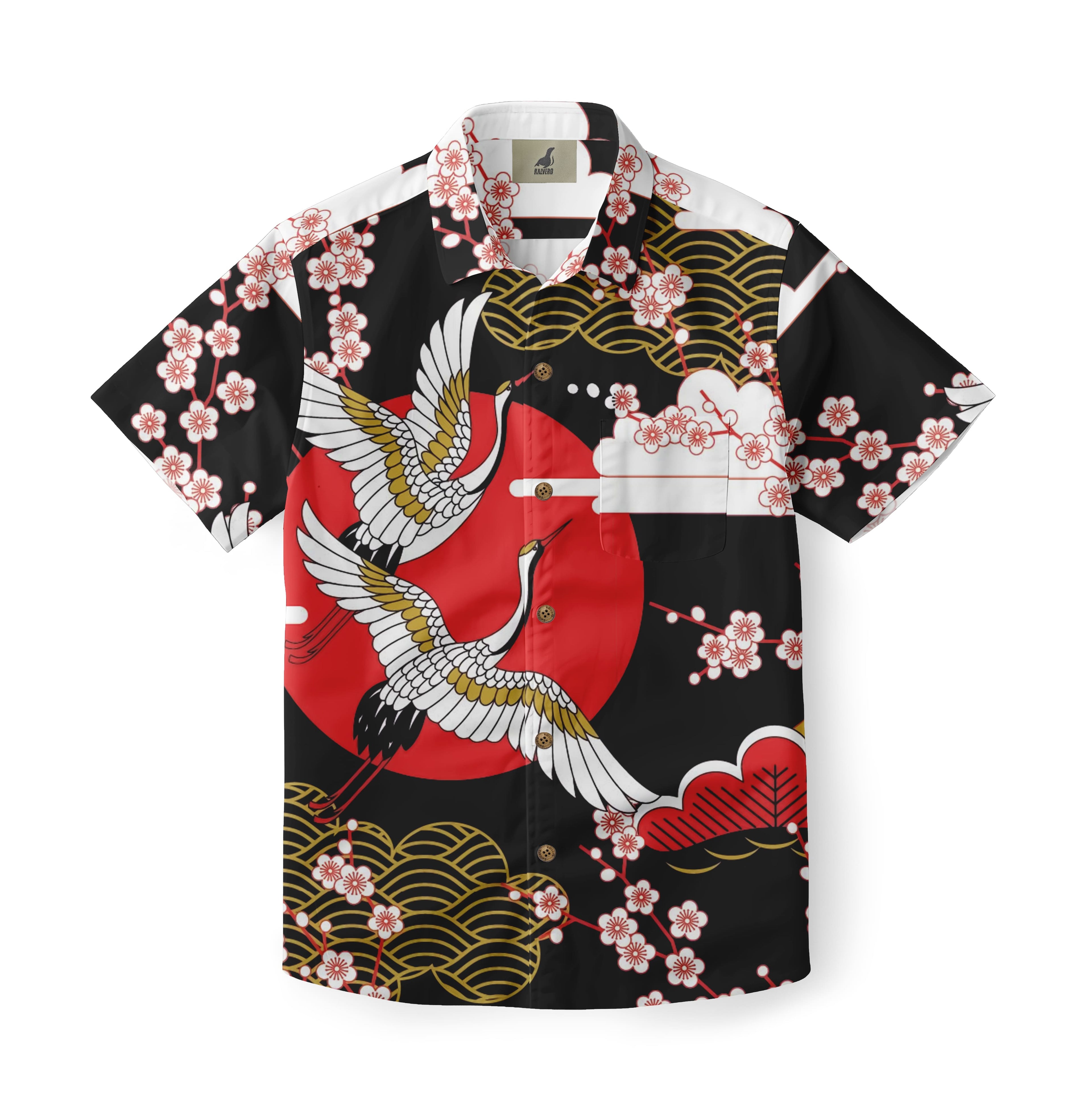 Japanese Crane Aloha Shirt