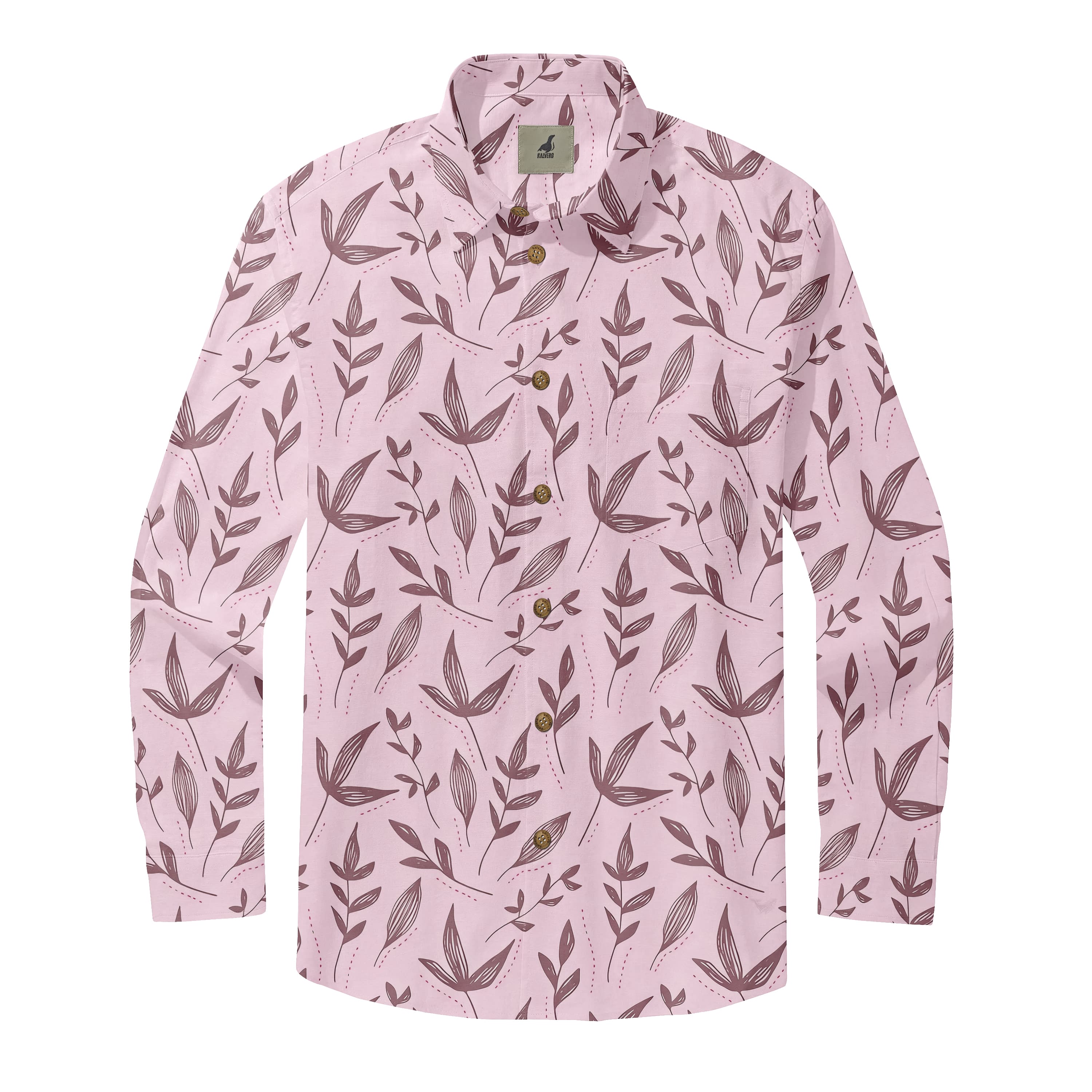 Pink Hand-Drawn Long Sleeve Shirt