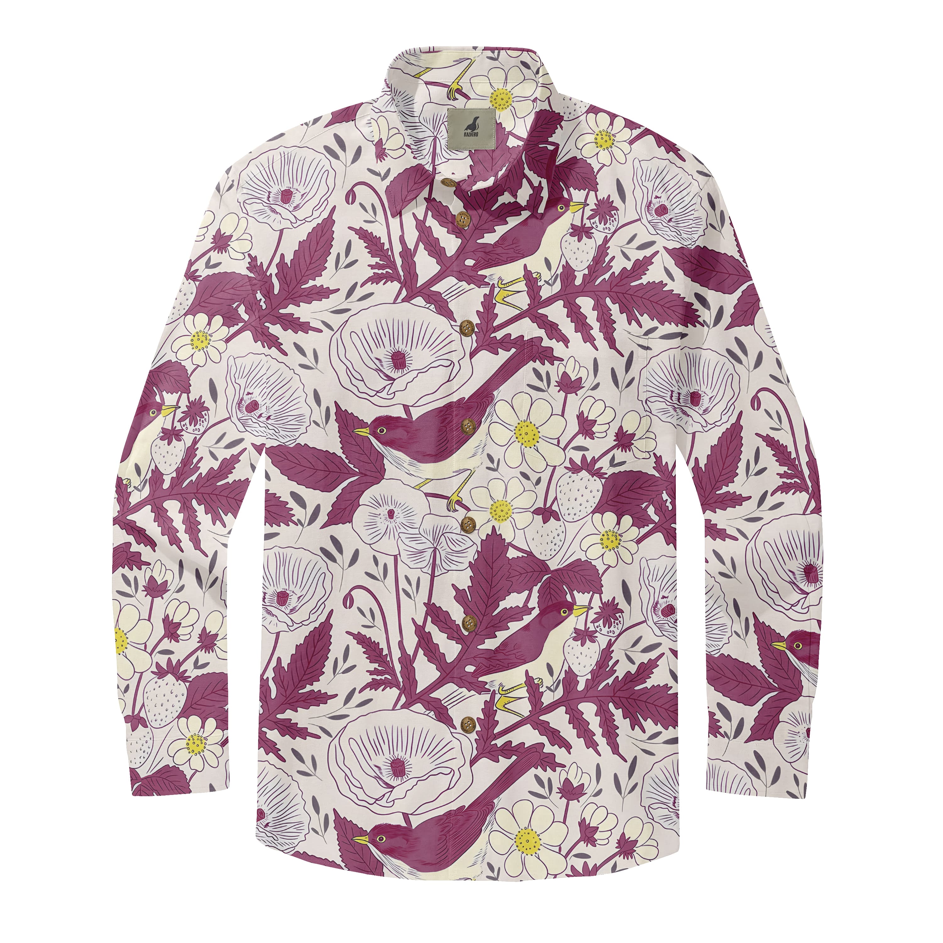Purple Bird Long Sleeve Shirt