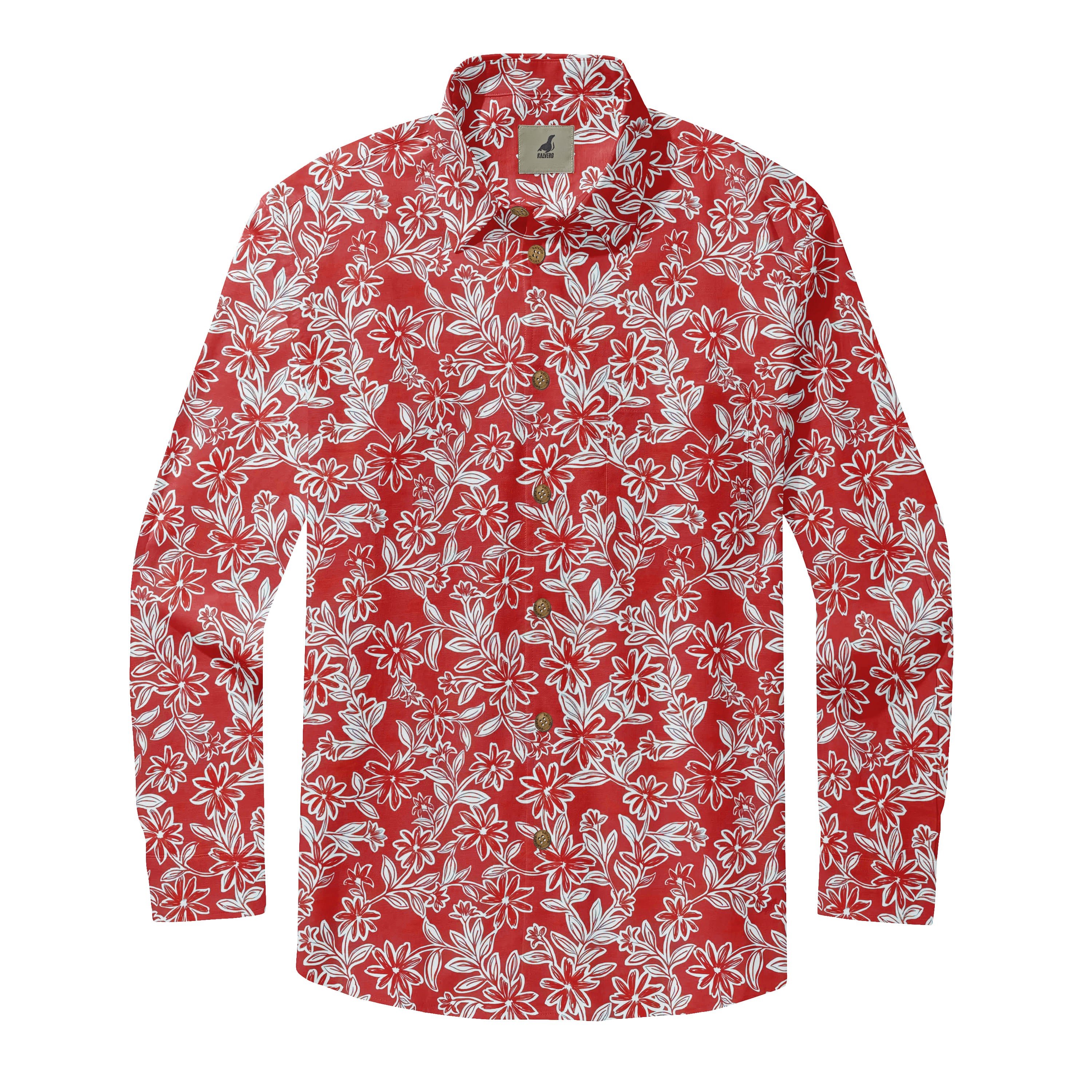 Crimson Wildflower Long Sleeve Shirt