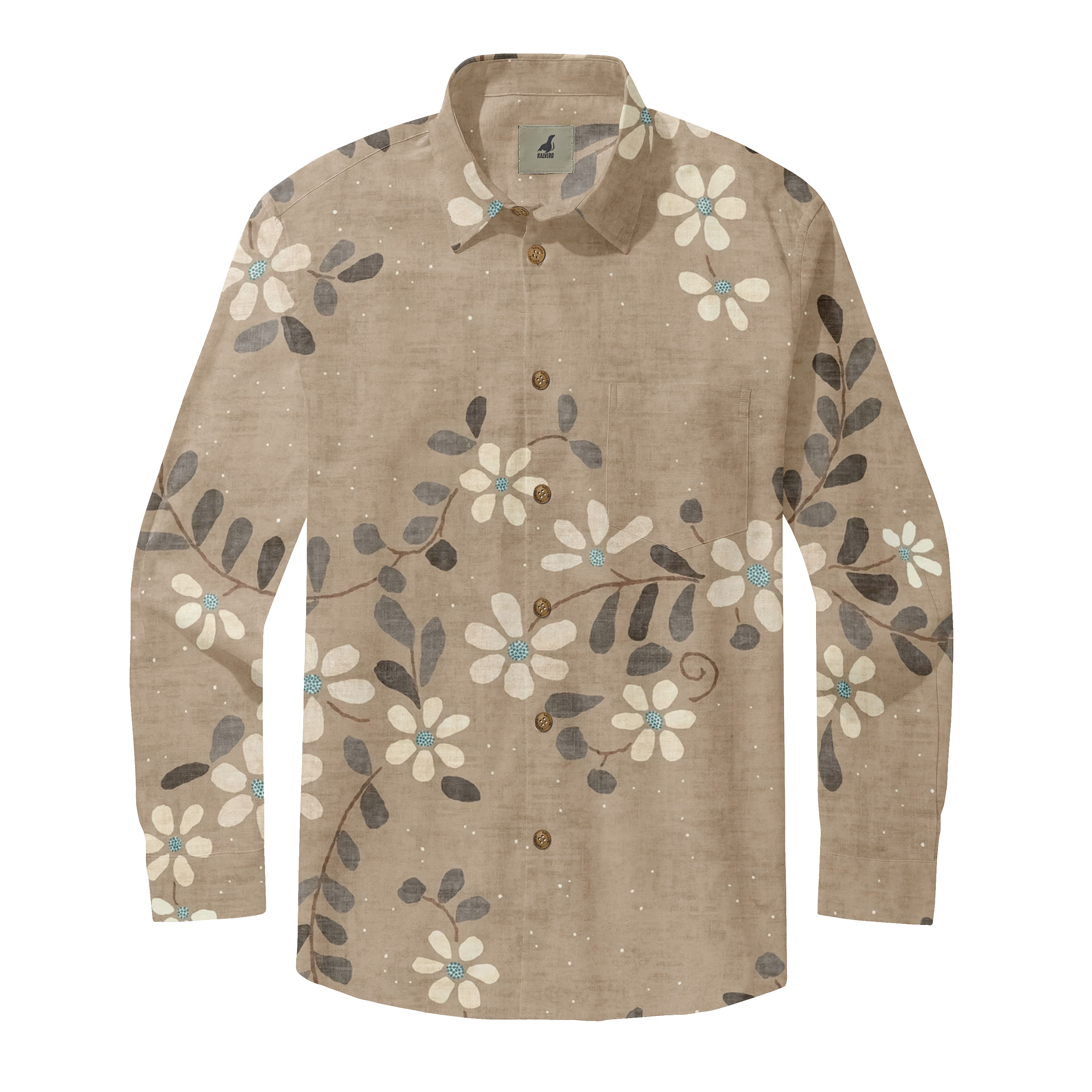 Tan Daisy Long Sleeve Shirt