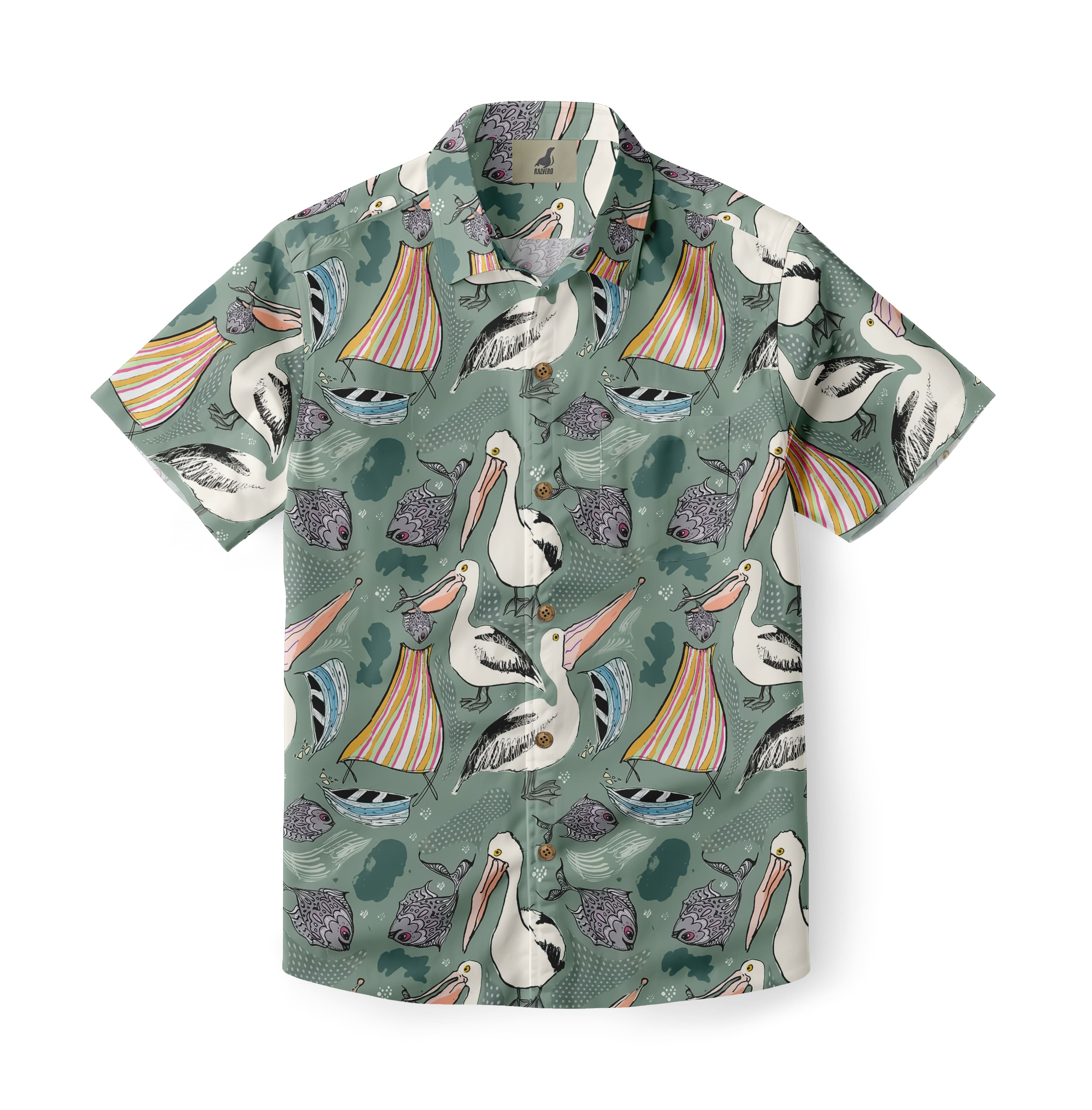 Pelican Sketch Aloha Shirt