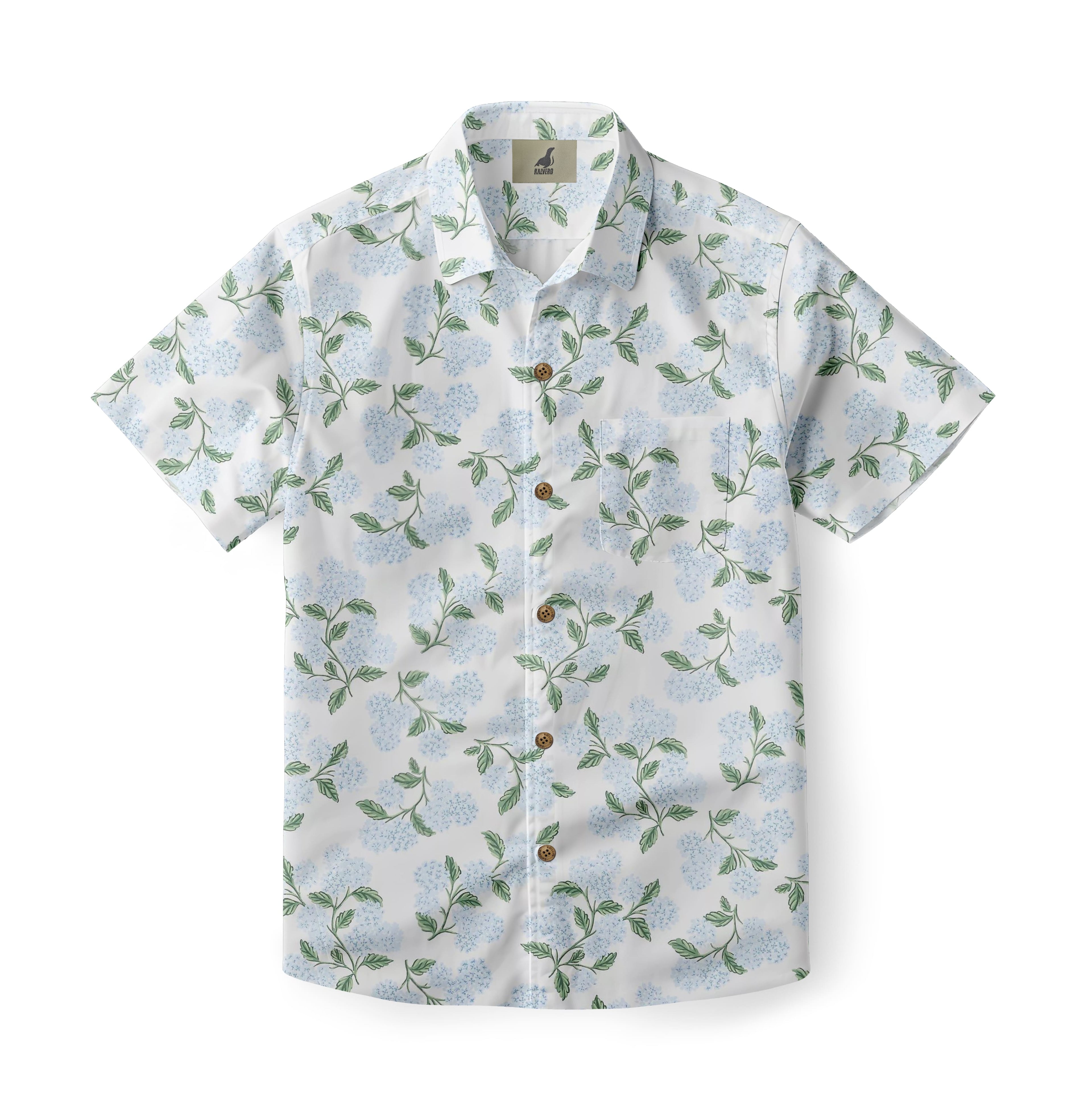 Light Hydrangea Aloha Shirt