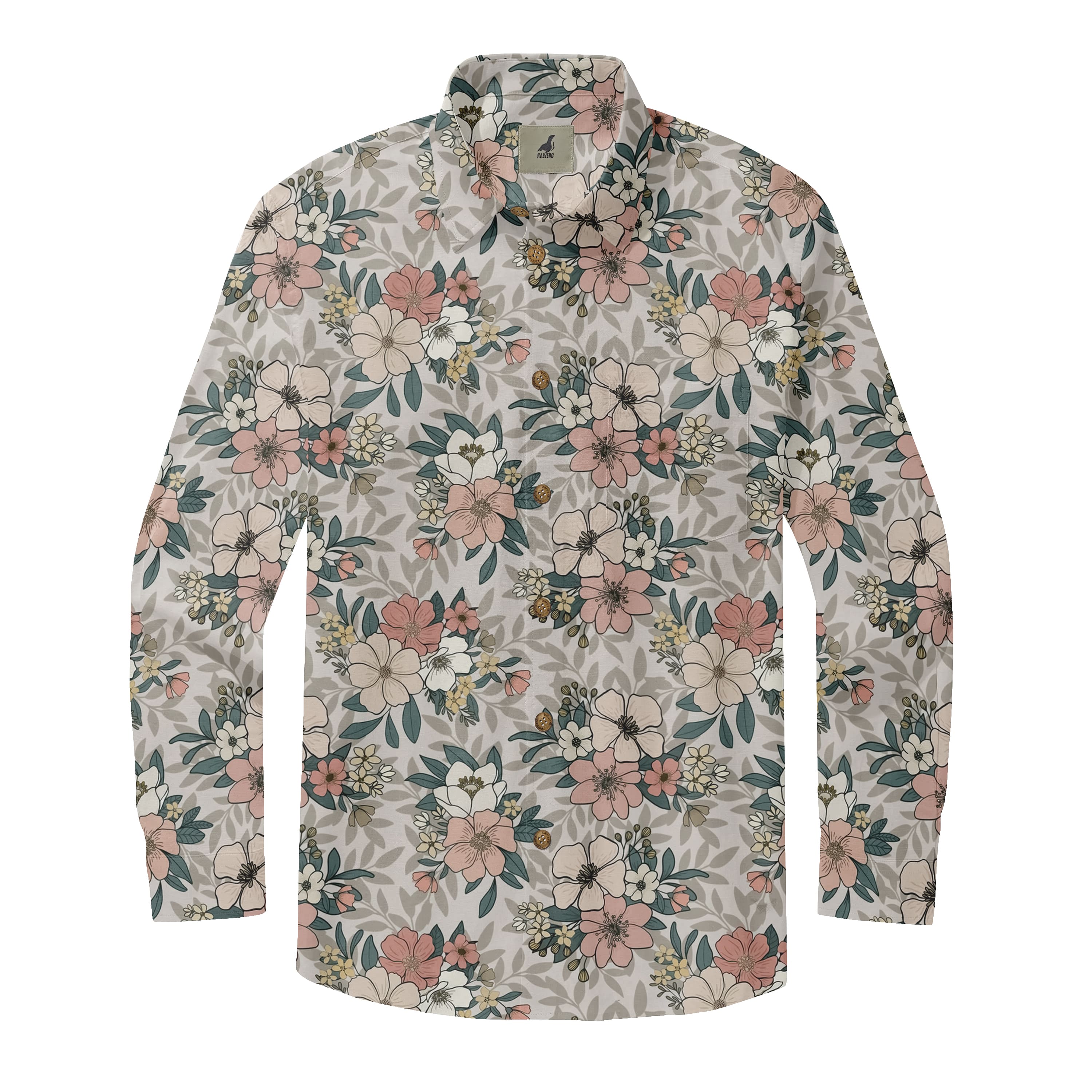 Cream Floral Long Sleeve Shirt