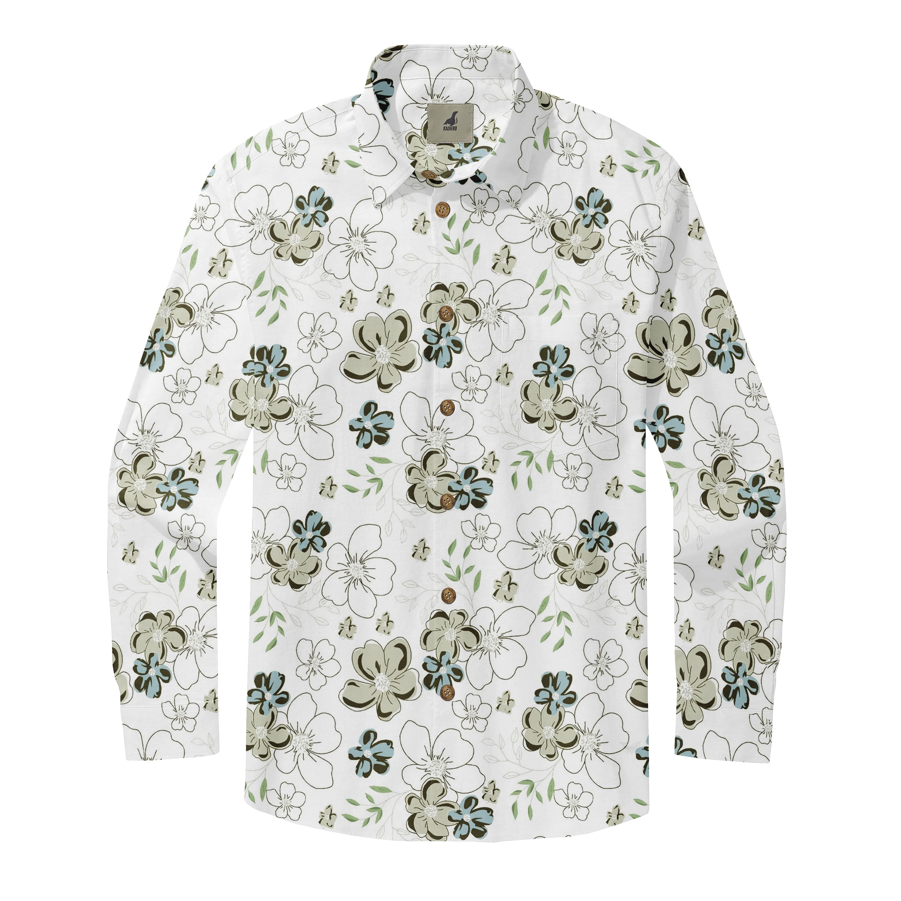 Hibiscus Sketch Long Sleeve Shirt