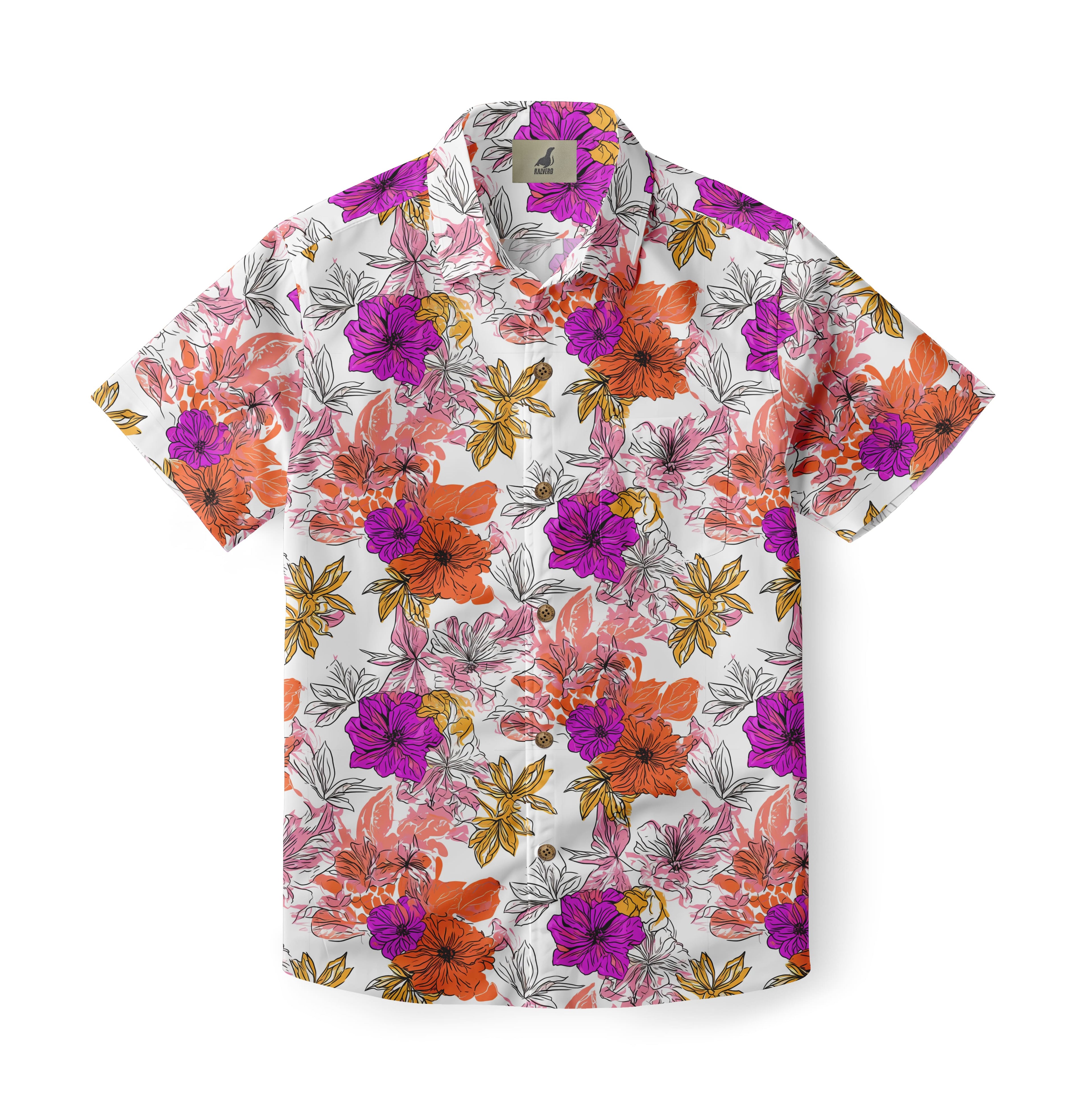 White Vibrant Floral Hawaiian Shirt