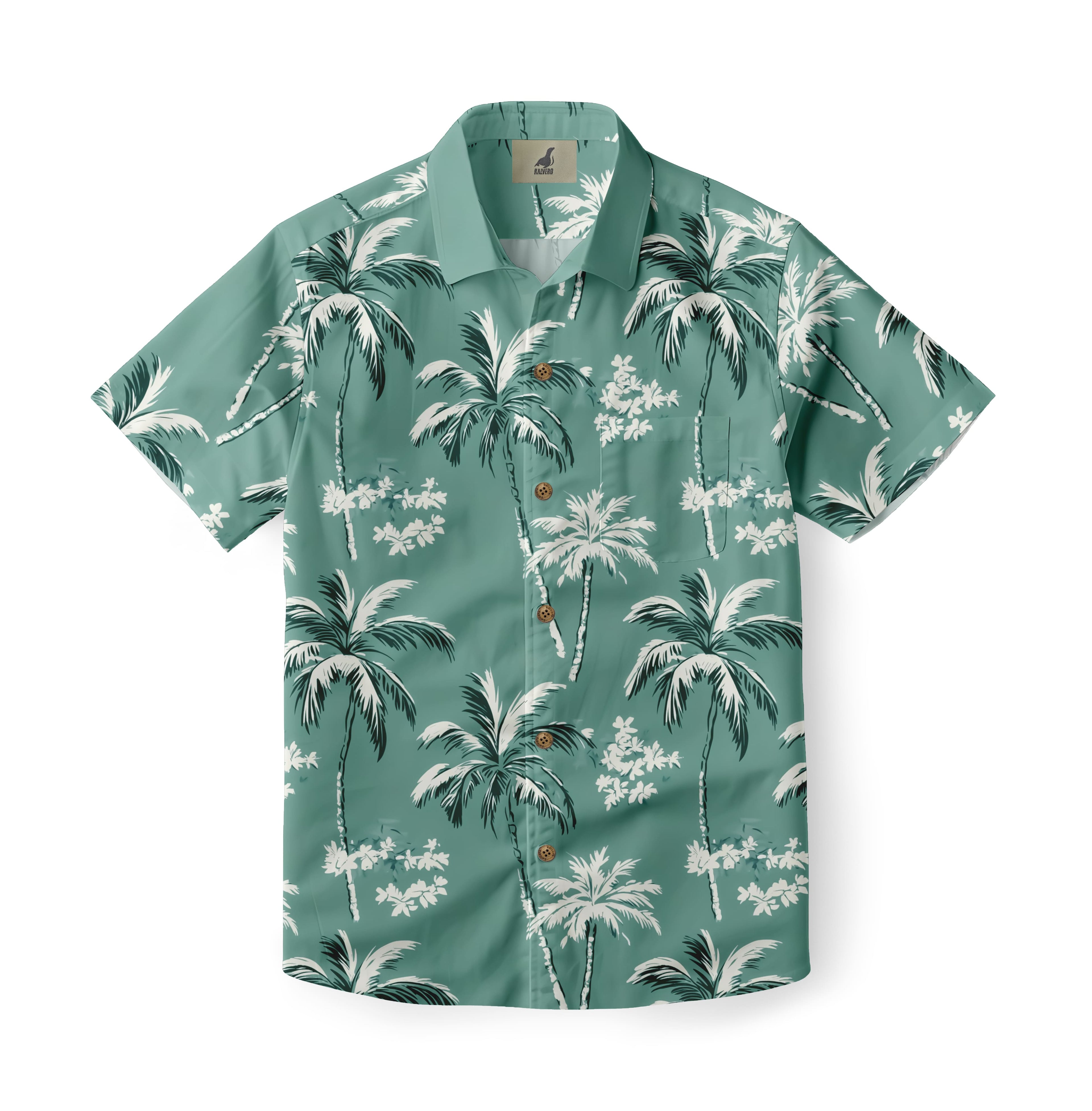 Teal Palm Tree Hawaiian Shirt