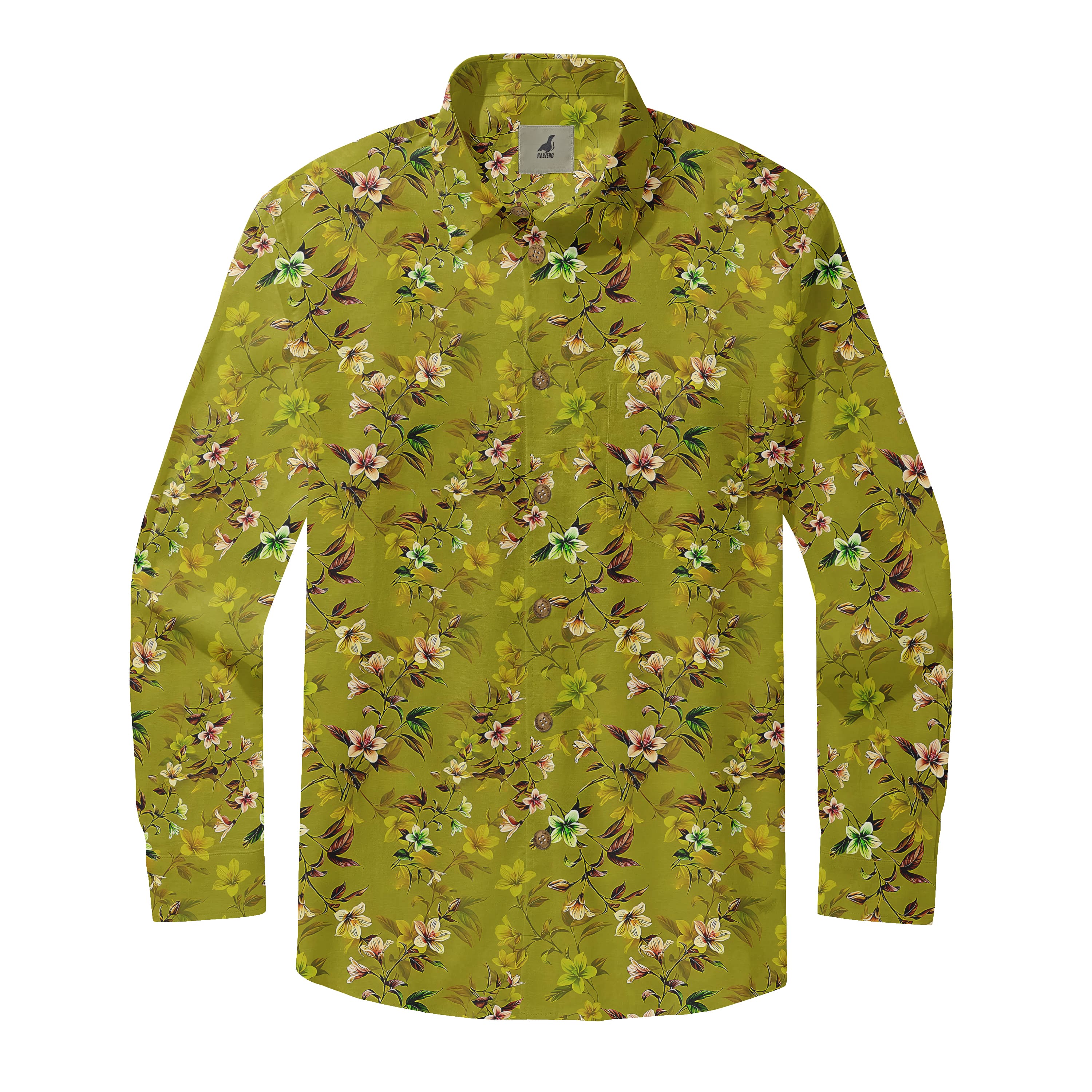Olive Blossom Retreat Long Sleeve Shirts