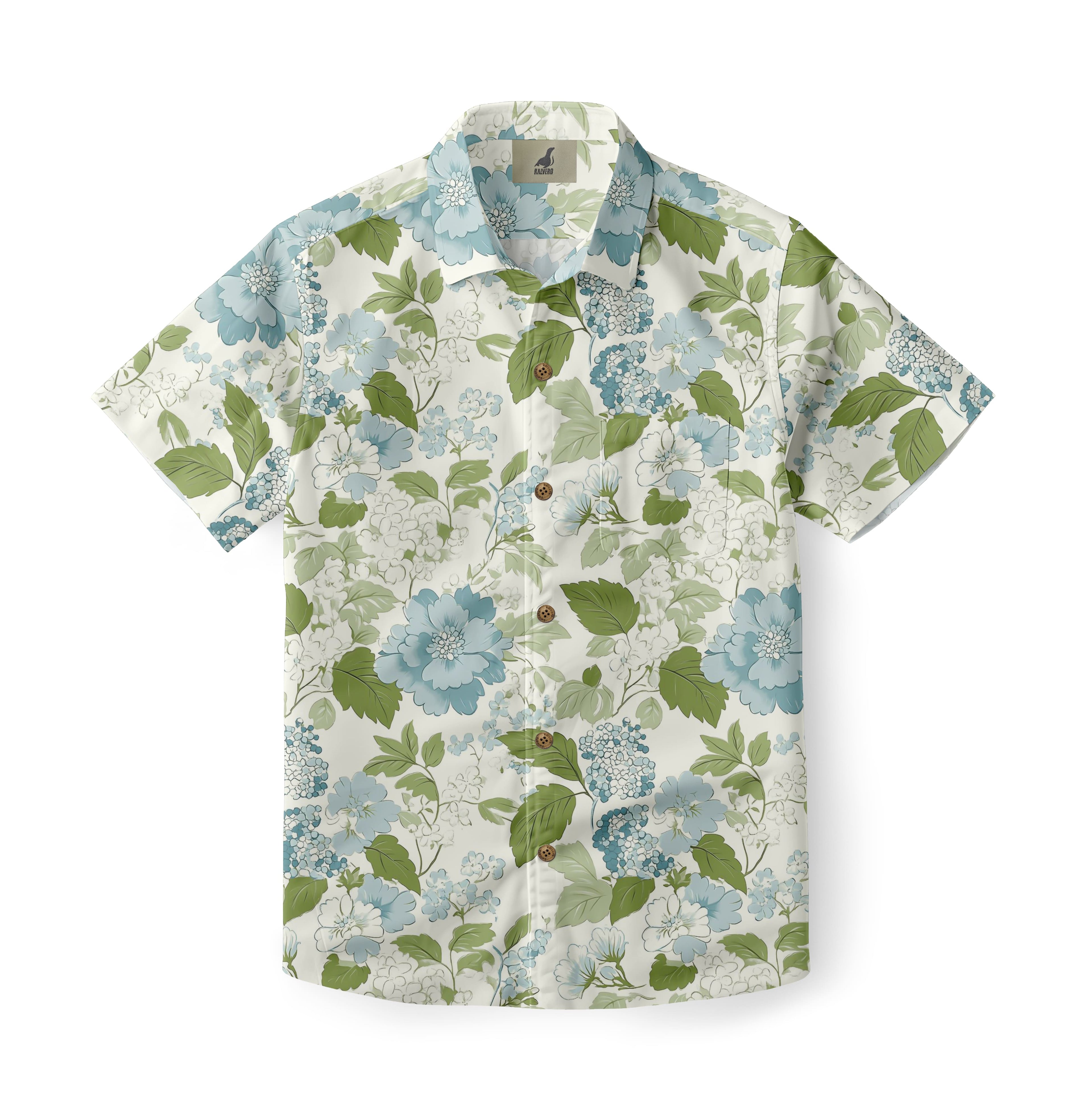 White Tropical Floral Hawaiian Shirt